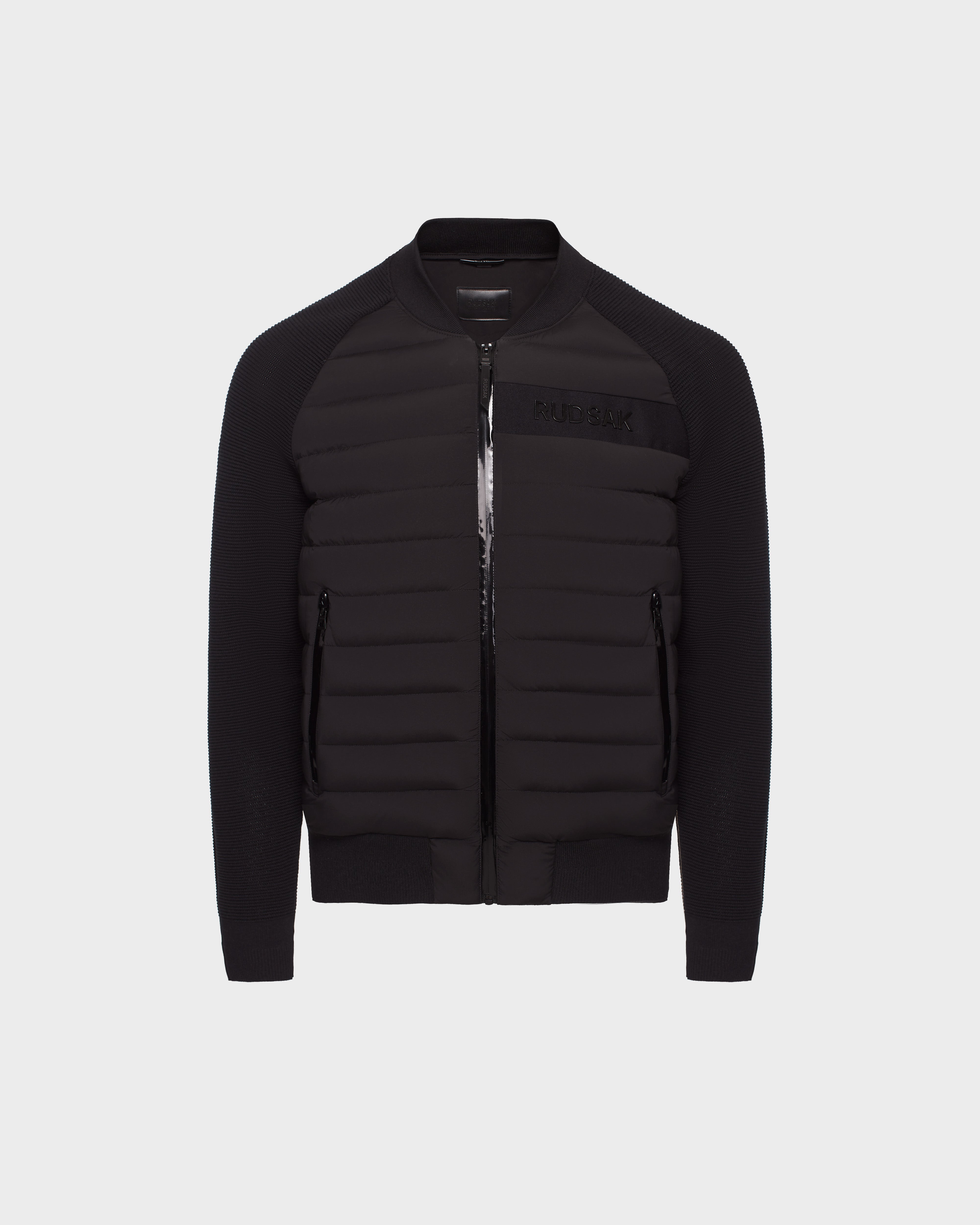 Men's hybrid lightweight down sweater jacket DENNIS Black