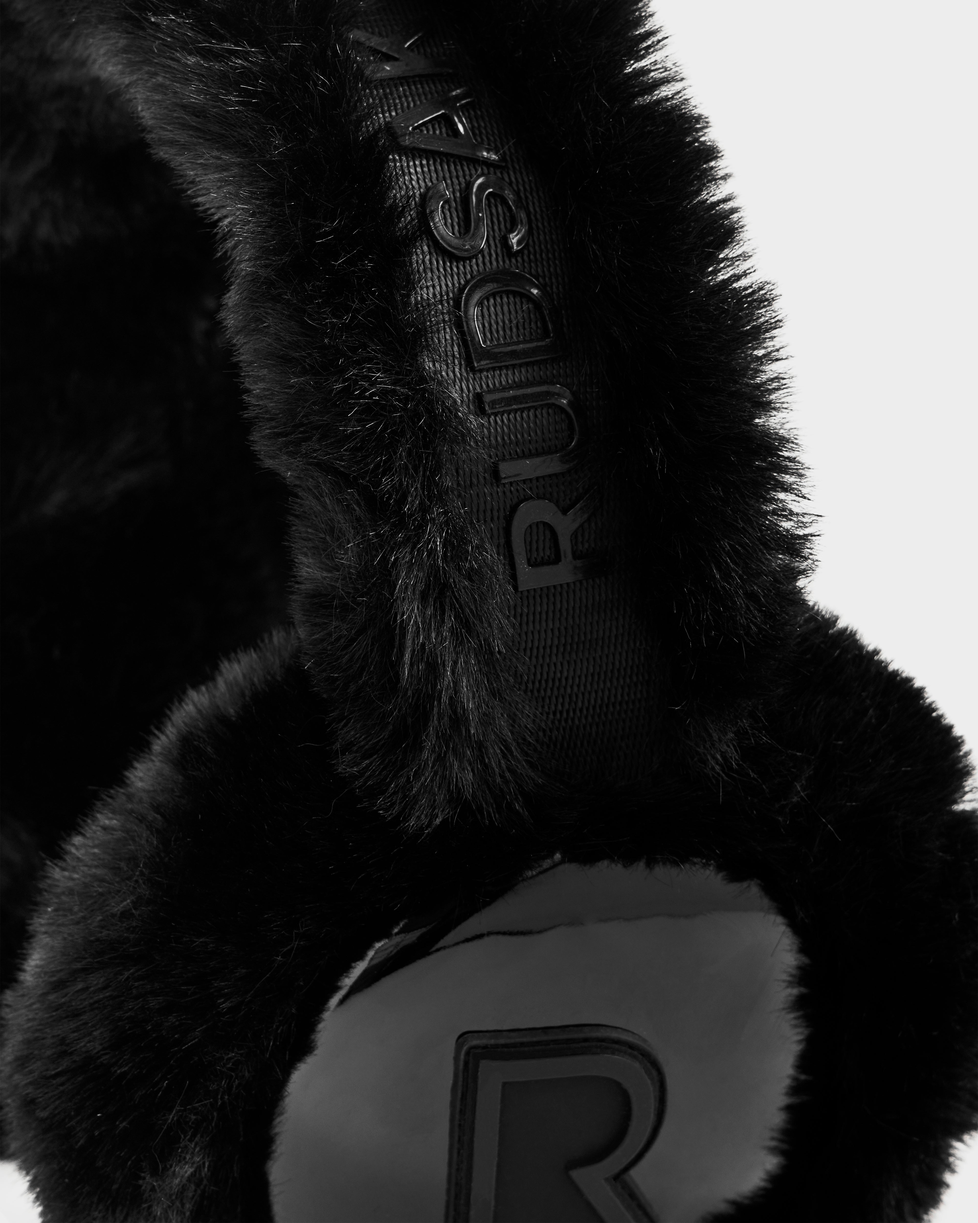 RUDSAK VALENCIA Black Patent Earmuffs | Chic & Warm Faux Fur – Rudsak