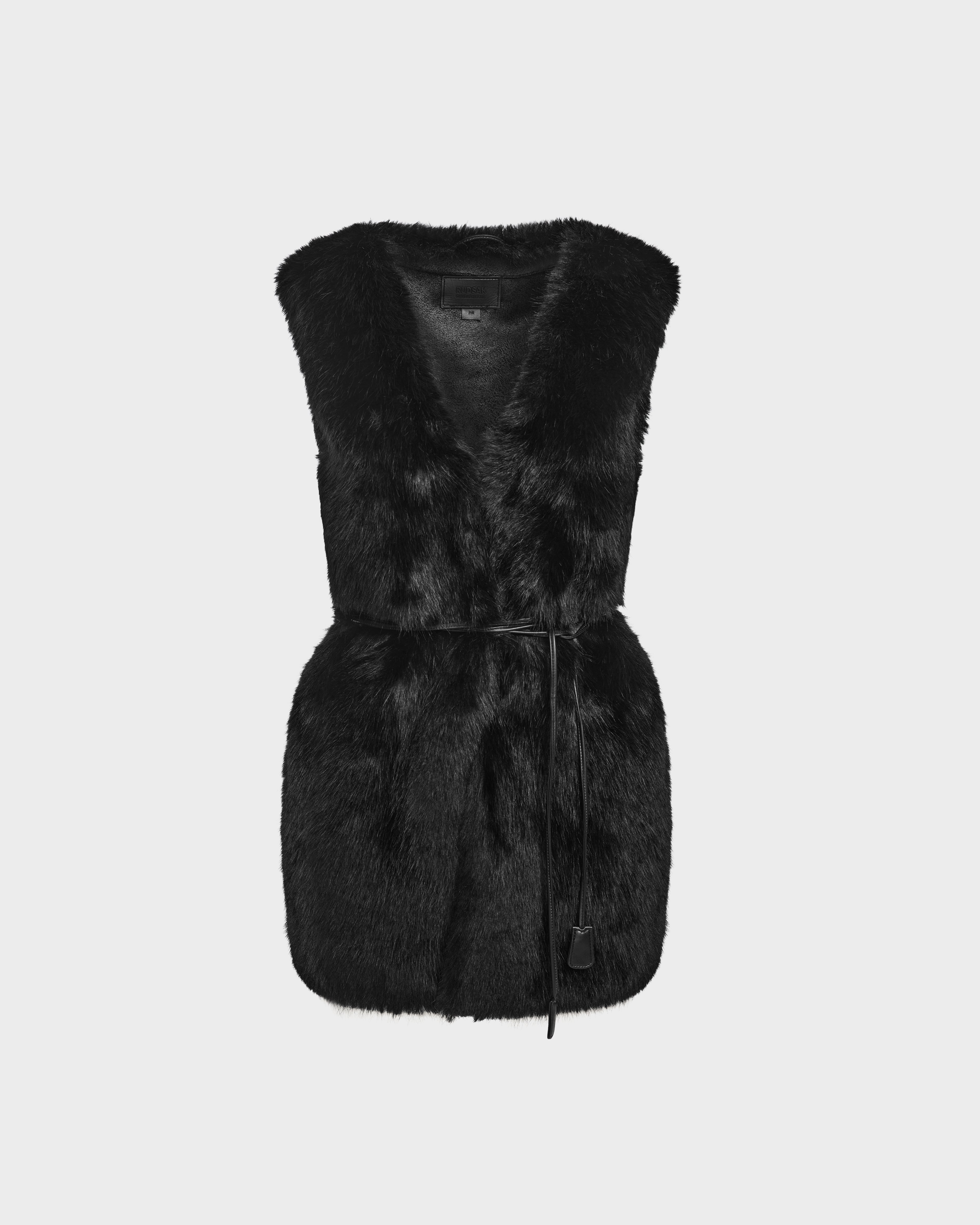 S flip fur vest br×bk theredthread THEREDTHREAD / ザレッドスレッド】S flip fur vest