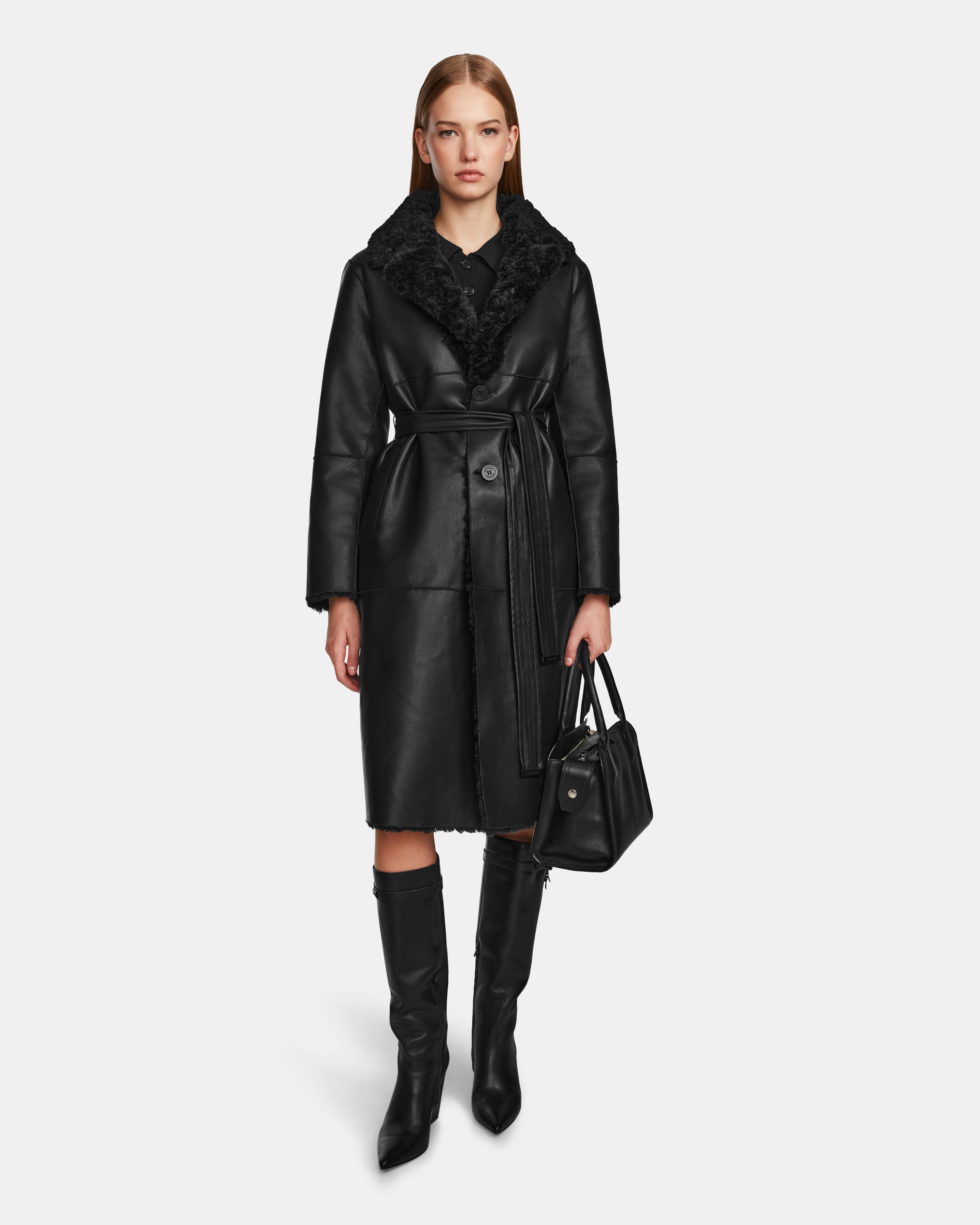 RUDSAK Annabelle Reversible Coat: Teddy & Vegan Leather Styles