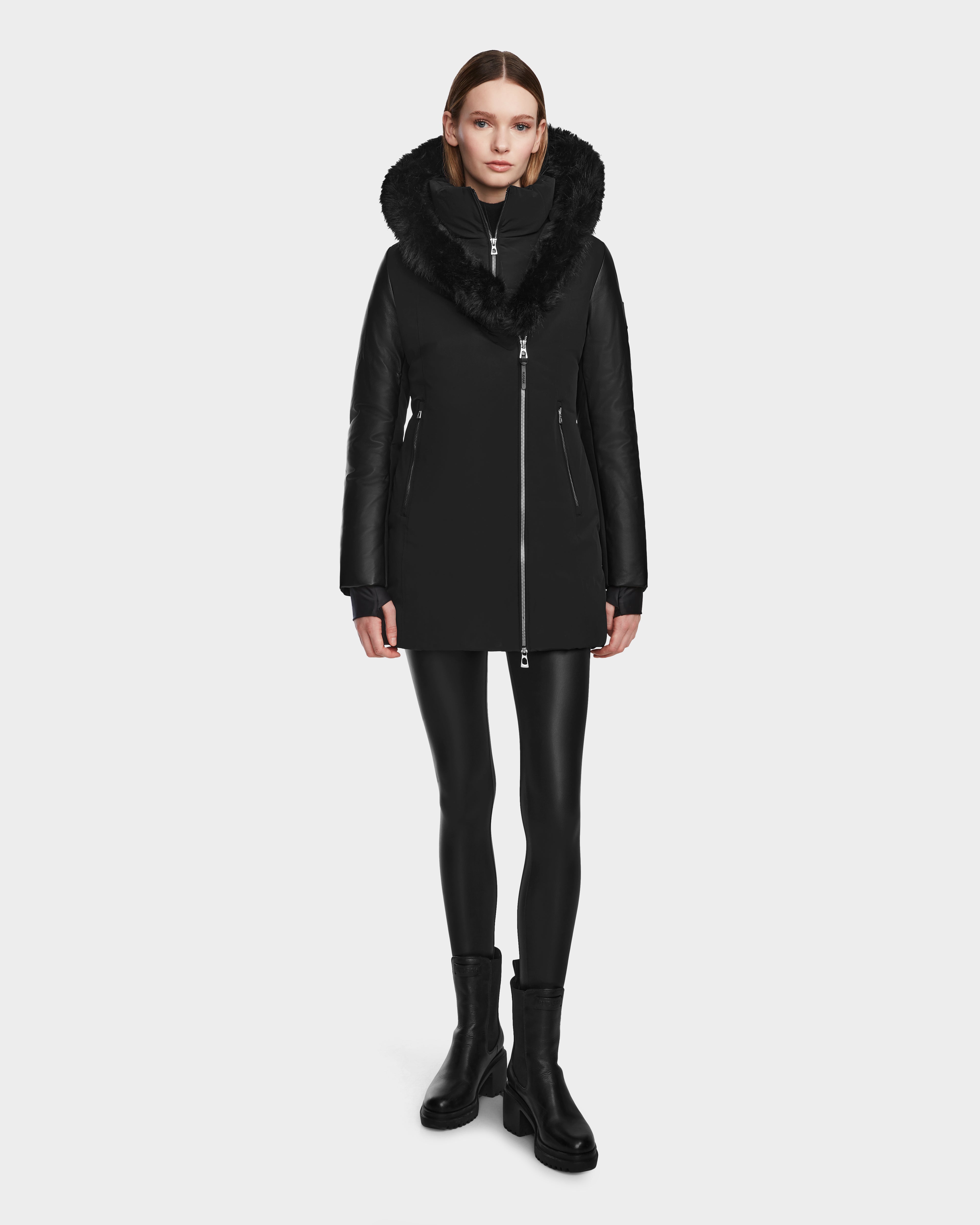 RUDSAK AURELLE Black Women's Down Parka - Chic Winter Warmth – Rudsak