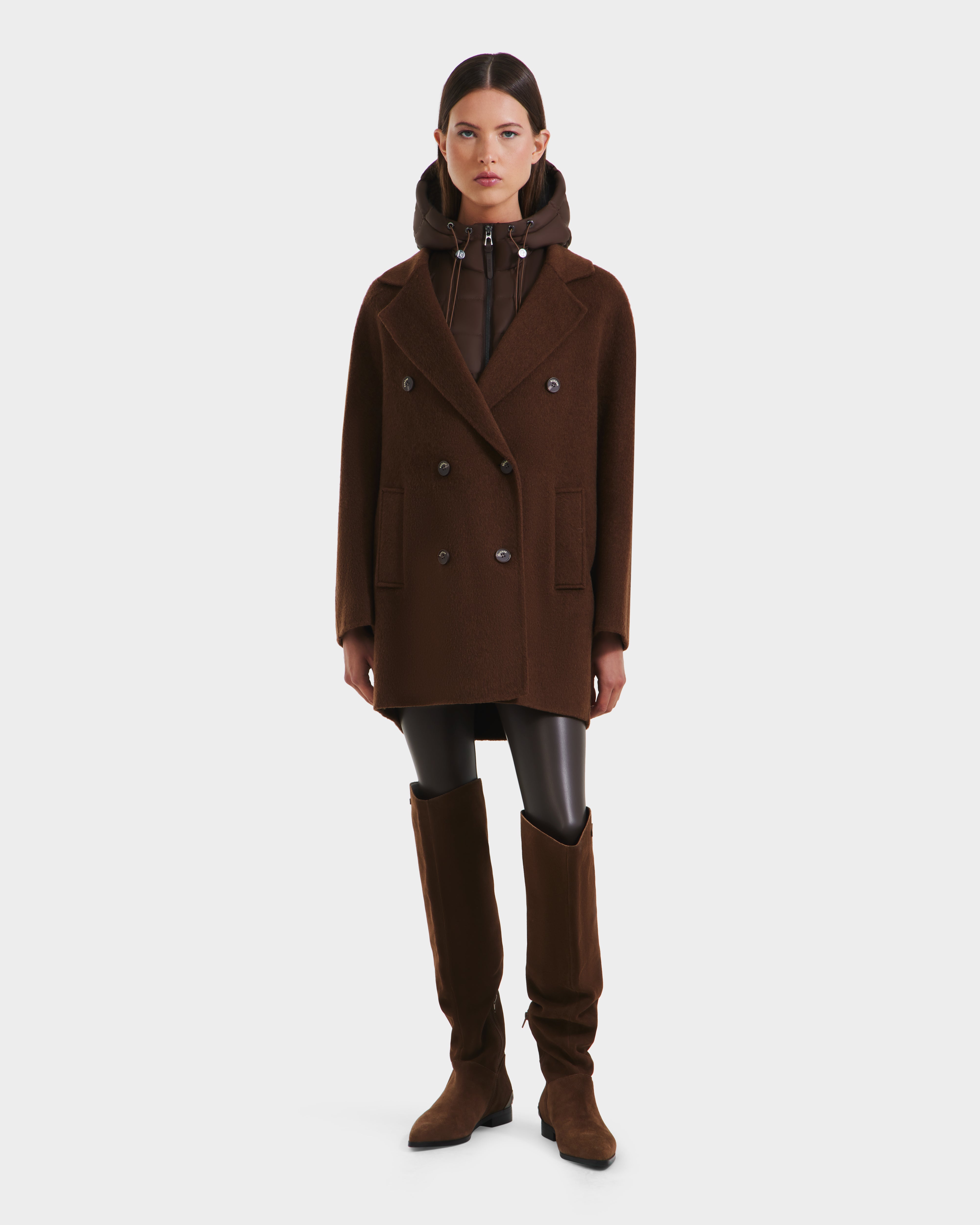 BETHANY 3-in-1 Luxury Wool-Silk-Yak Coat & Removable Down Vest