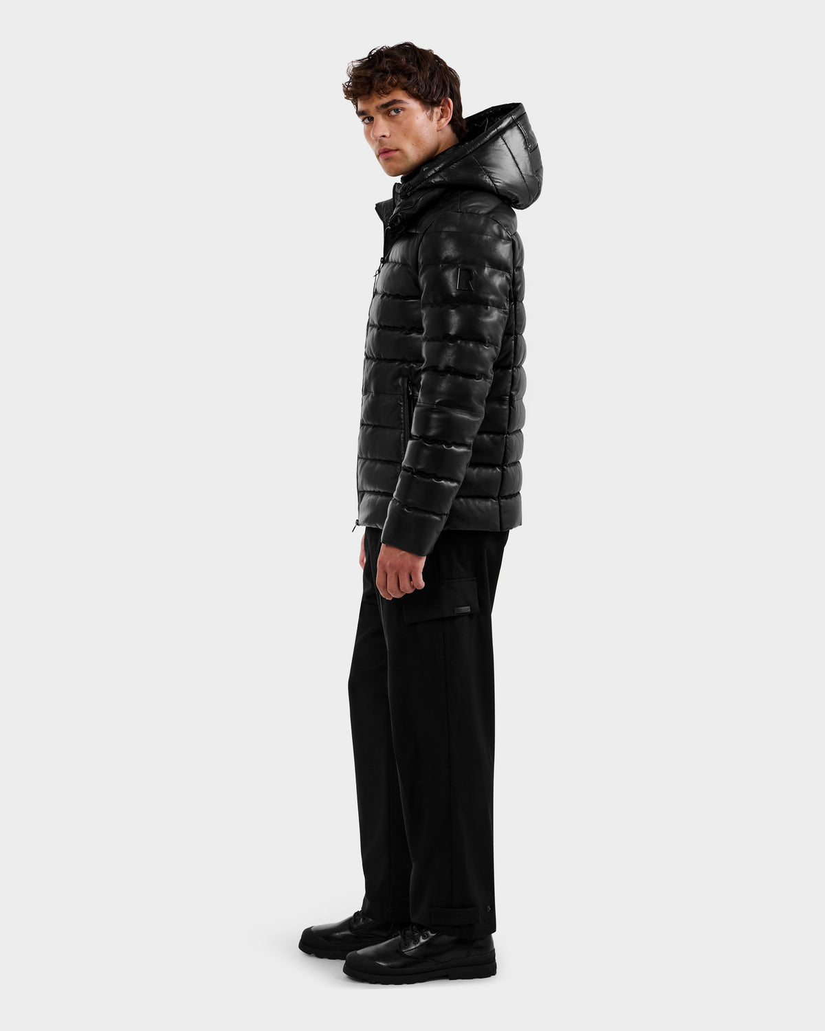 RUDSAK DRAVEN X Men's Black Leather Down Puffer Jacket – Rudsak