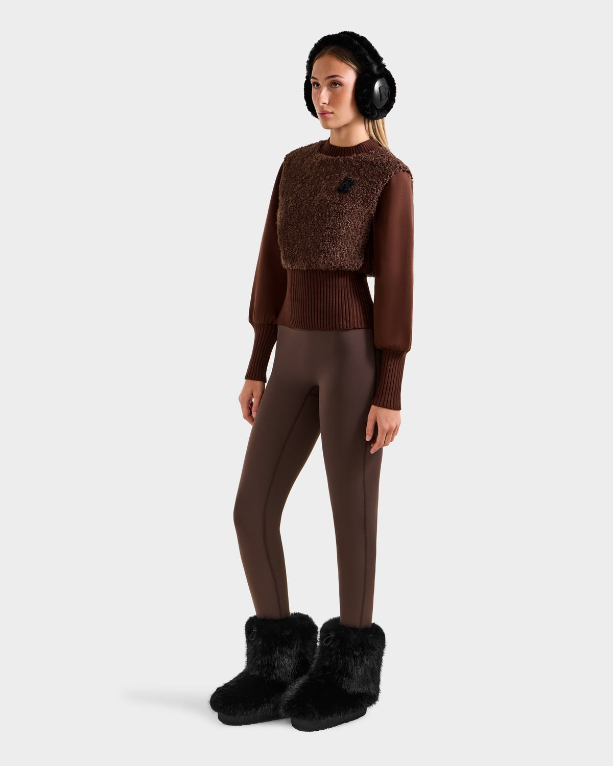 RUDSAK Florence Faux Fur Après-Ski Women's Top - Cozy Mocha