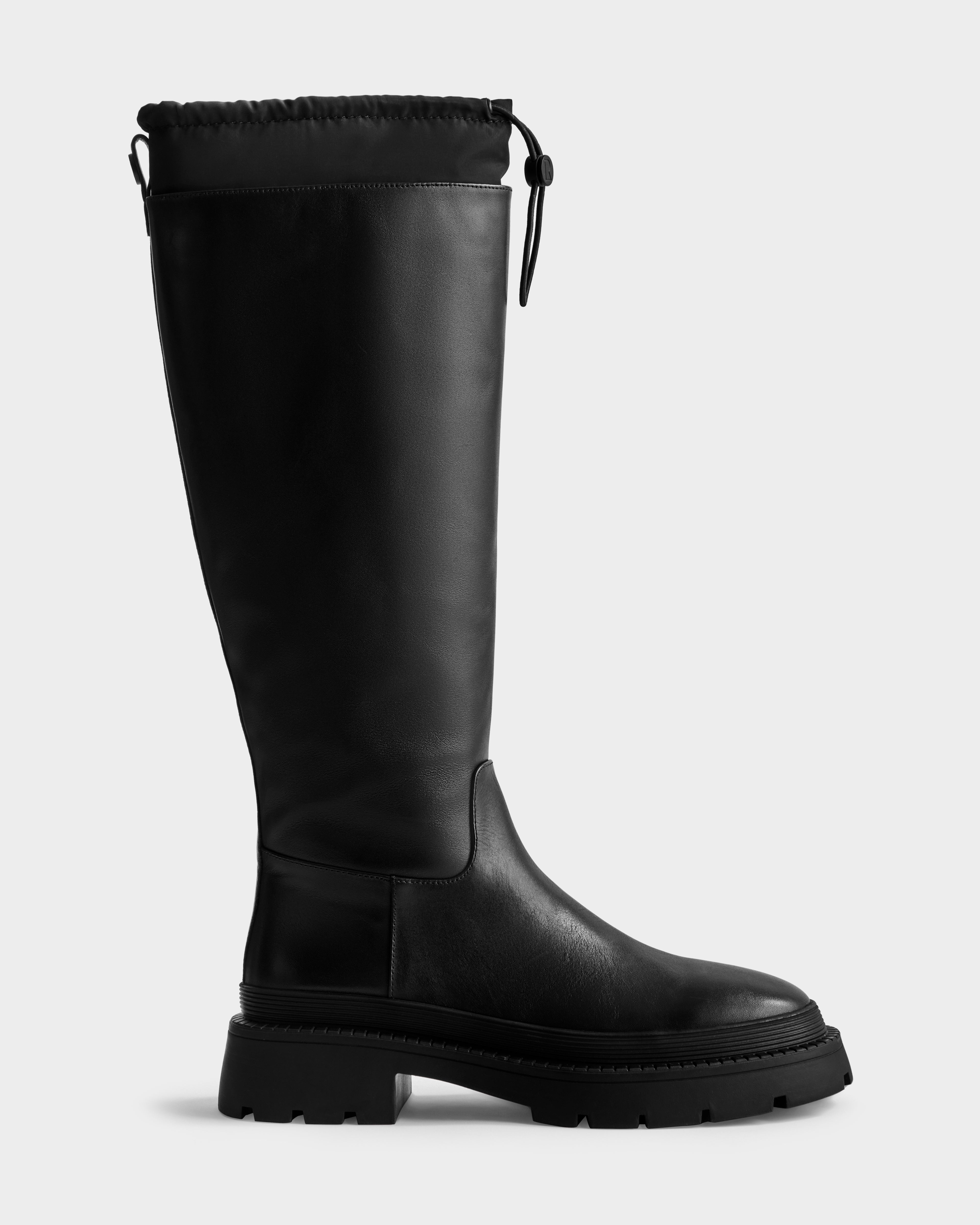 RUDSAK KAROL Women's High Leather Boots - Chunky Sole & Grip – Rudsak