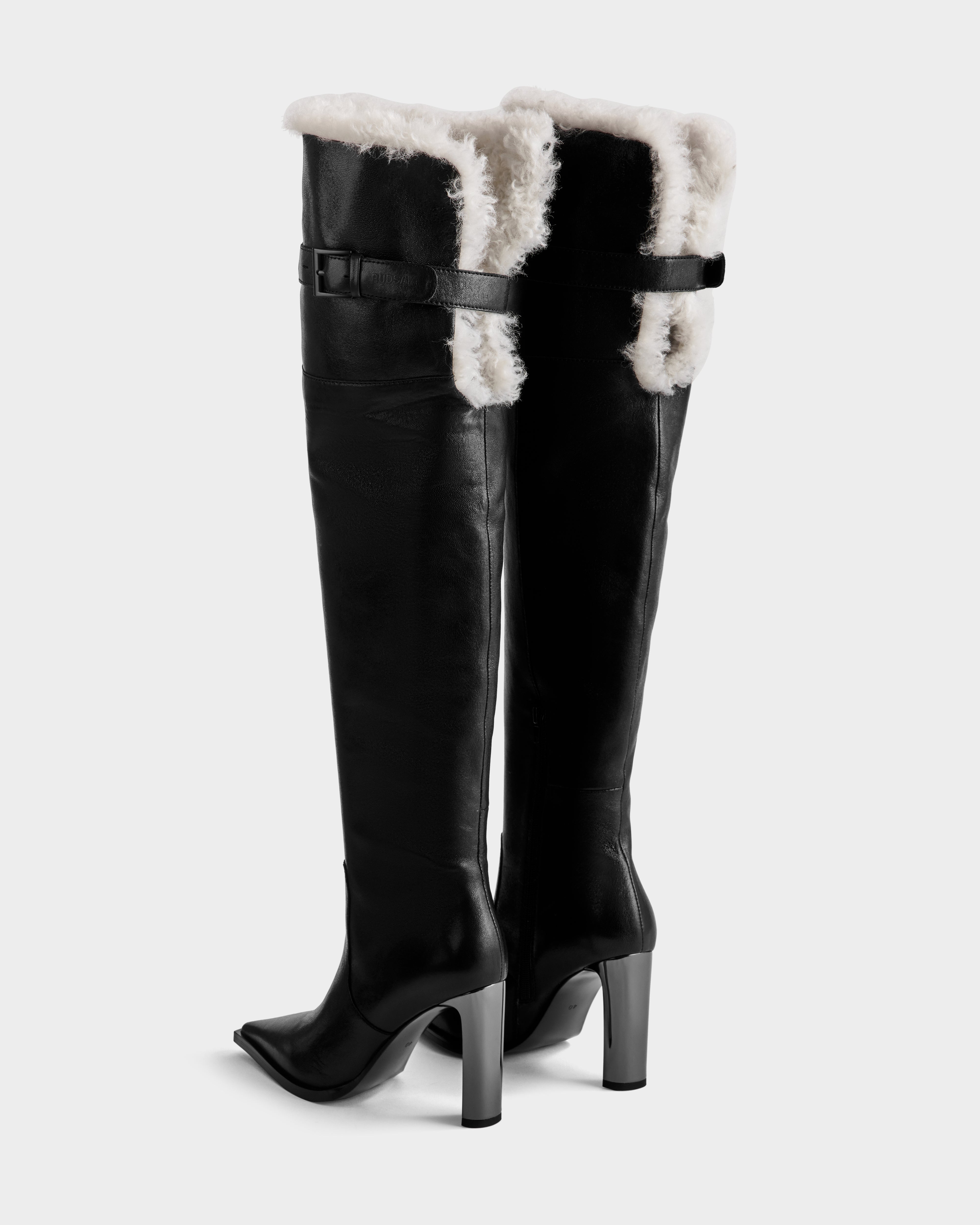 RUDSAK PERNA Women's Tall Leather Boots Convertible Shearling