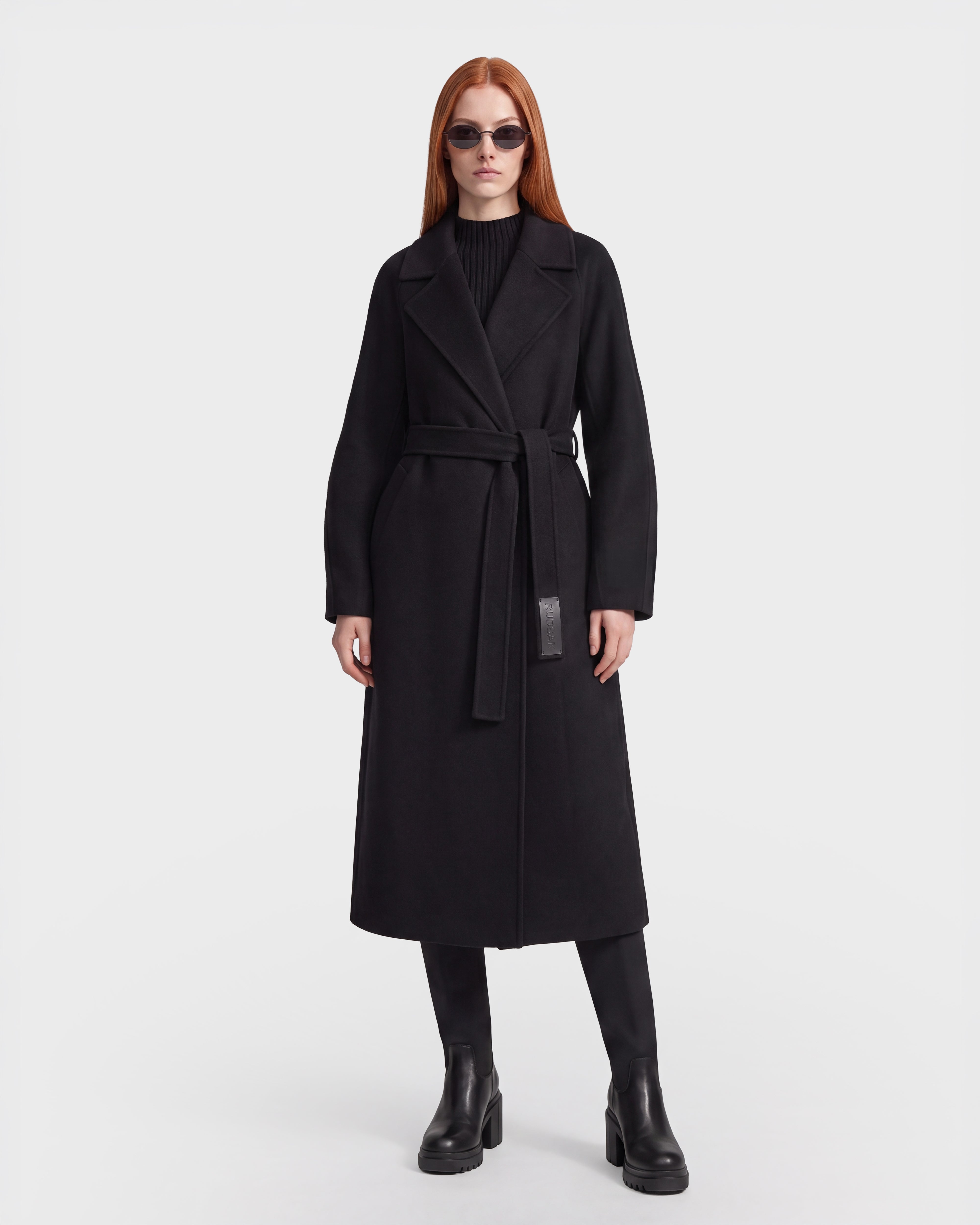 RUDSAK LILIA Women's Wool Silk Cashmere Wrap Coat - Luxe Warmth