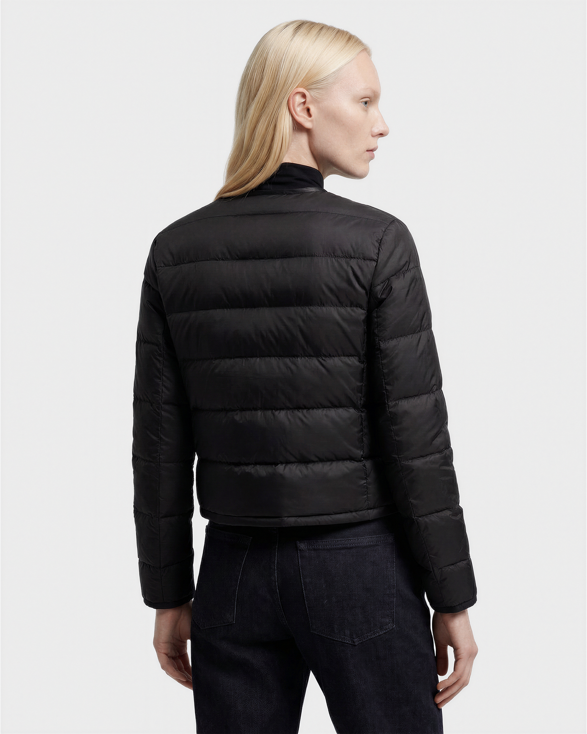 RUDSAK MARKLE Women's Cropped Down Jacket | Vegan Leather Trim