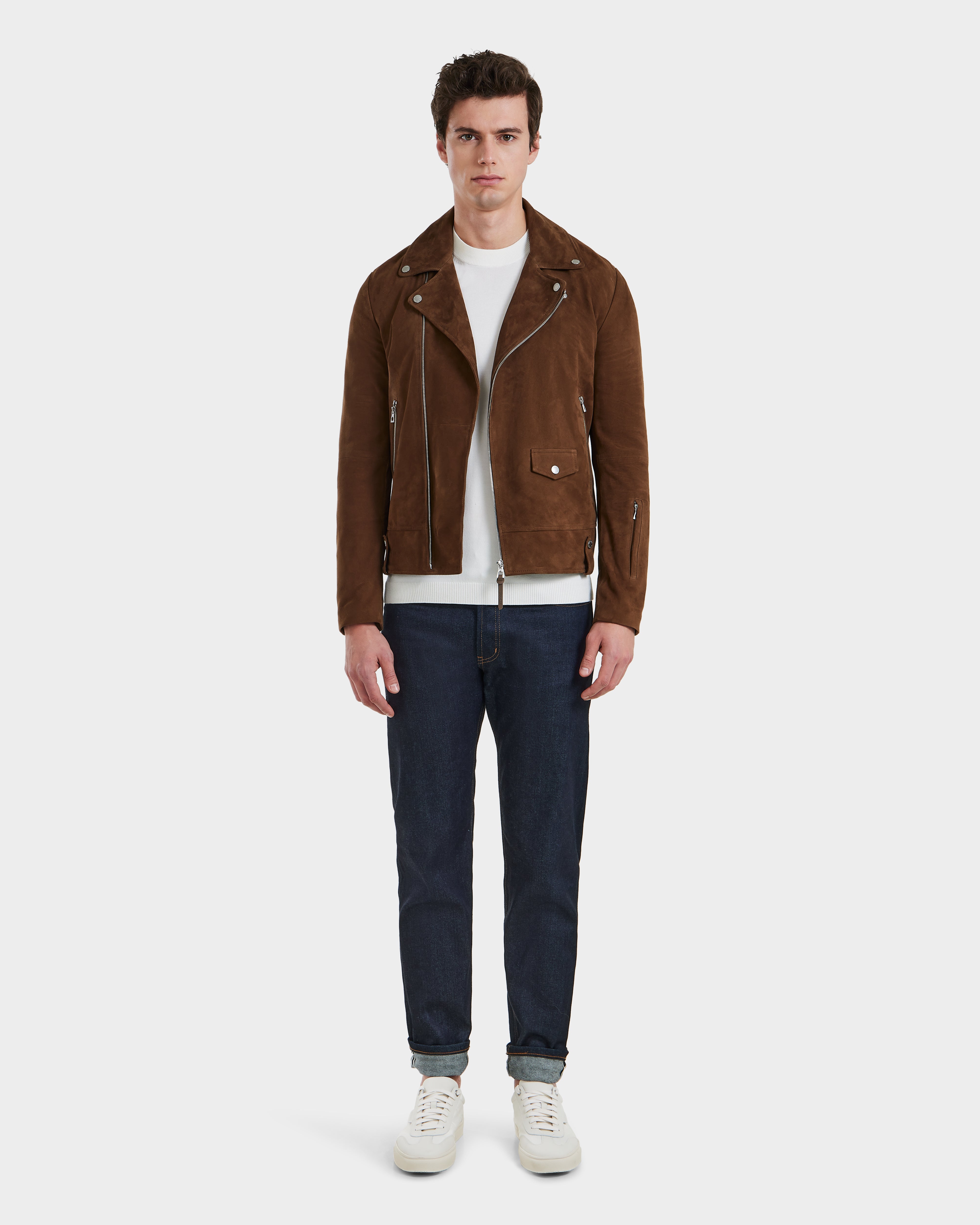 【GRANCY】Distressed Suede Rider＇s Jacket TR25_DaregSU_6125053_Mocha_Men