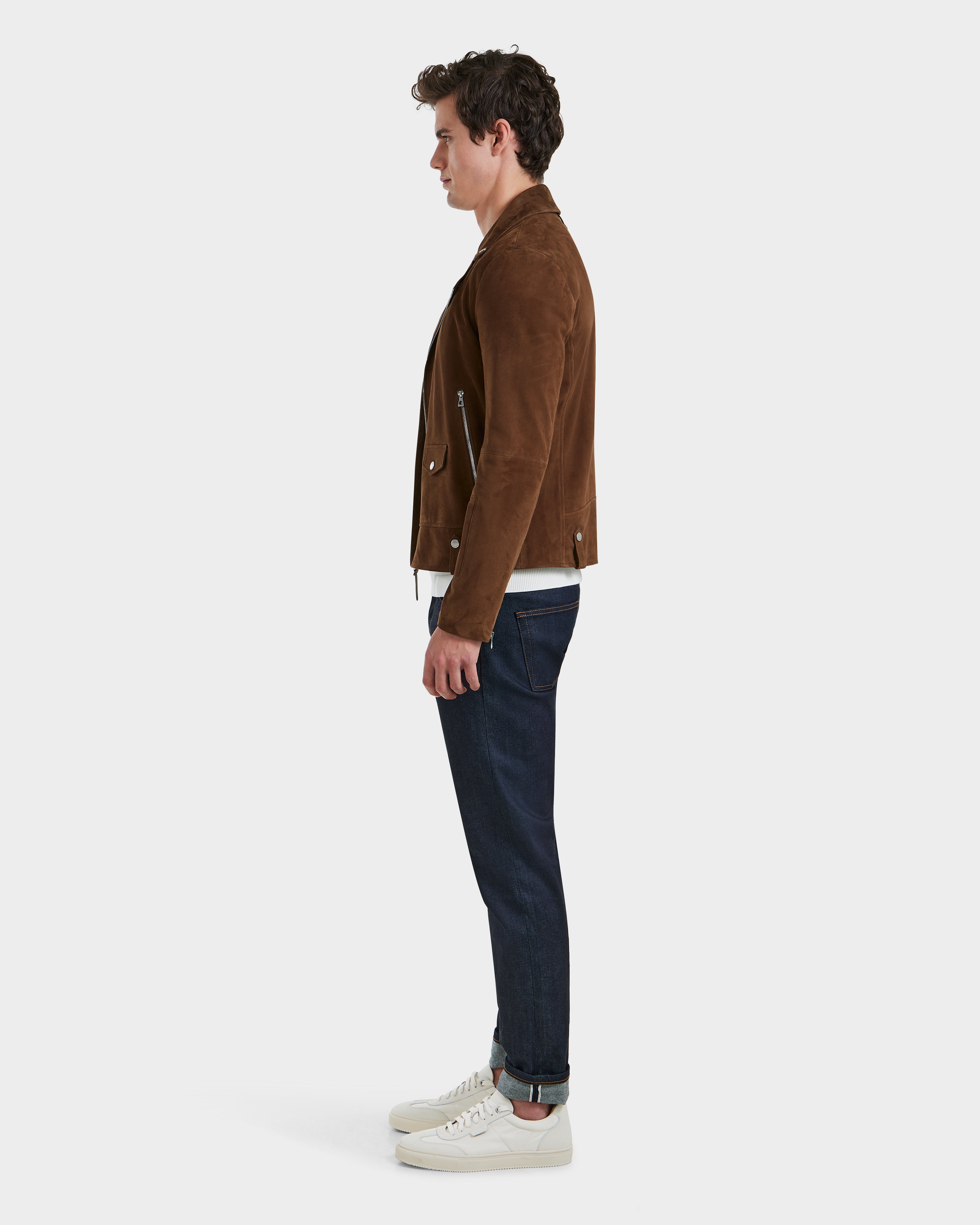 DAREG SU Mocha Suede Biker Jacket | Elegant, All-Season Style – Rudsak