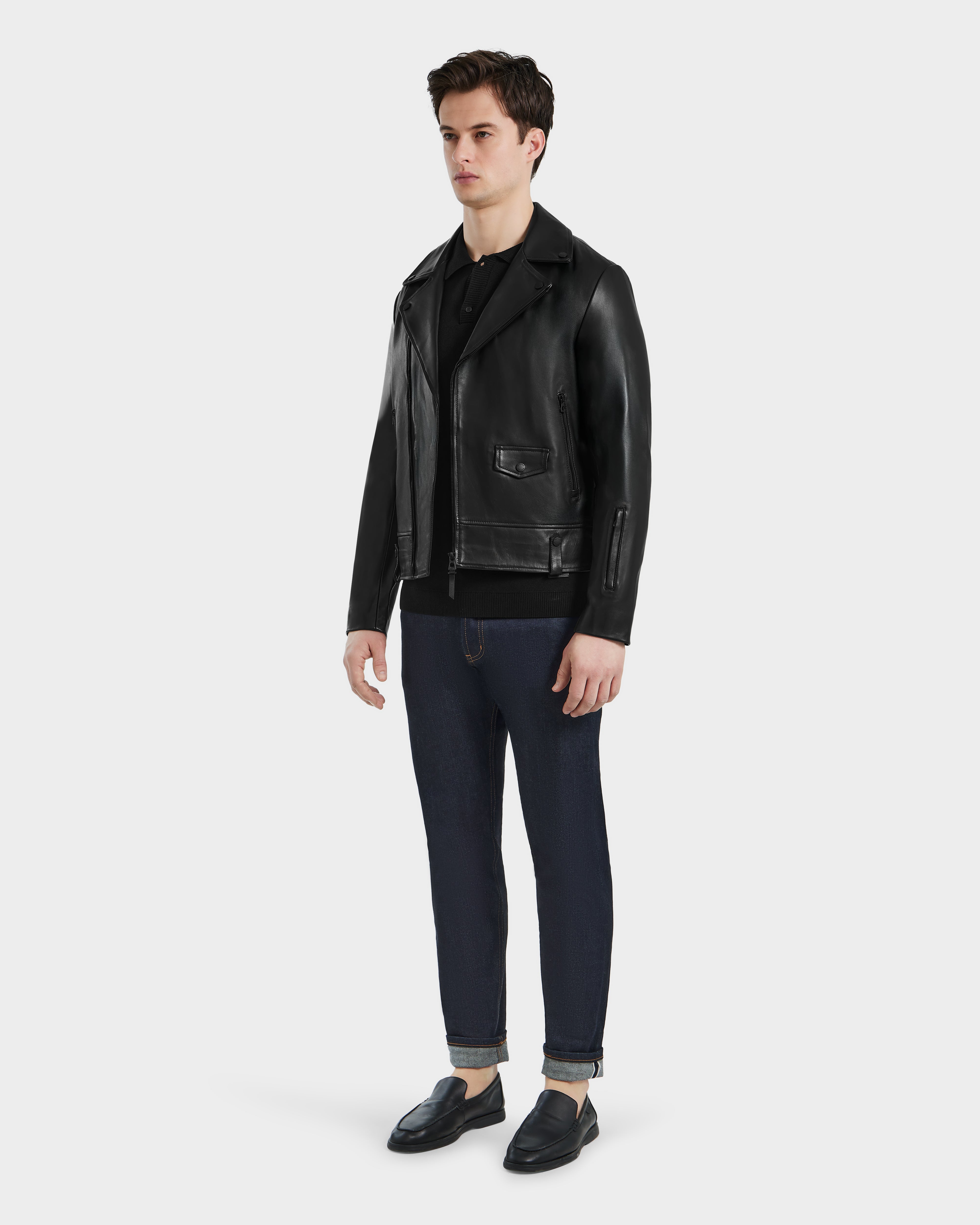 Men's leather jacket DAREG BLACK | RUDSAK – Rudsak