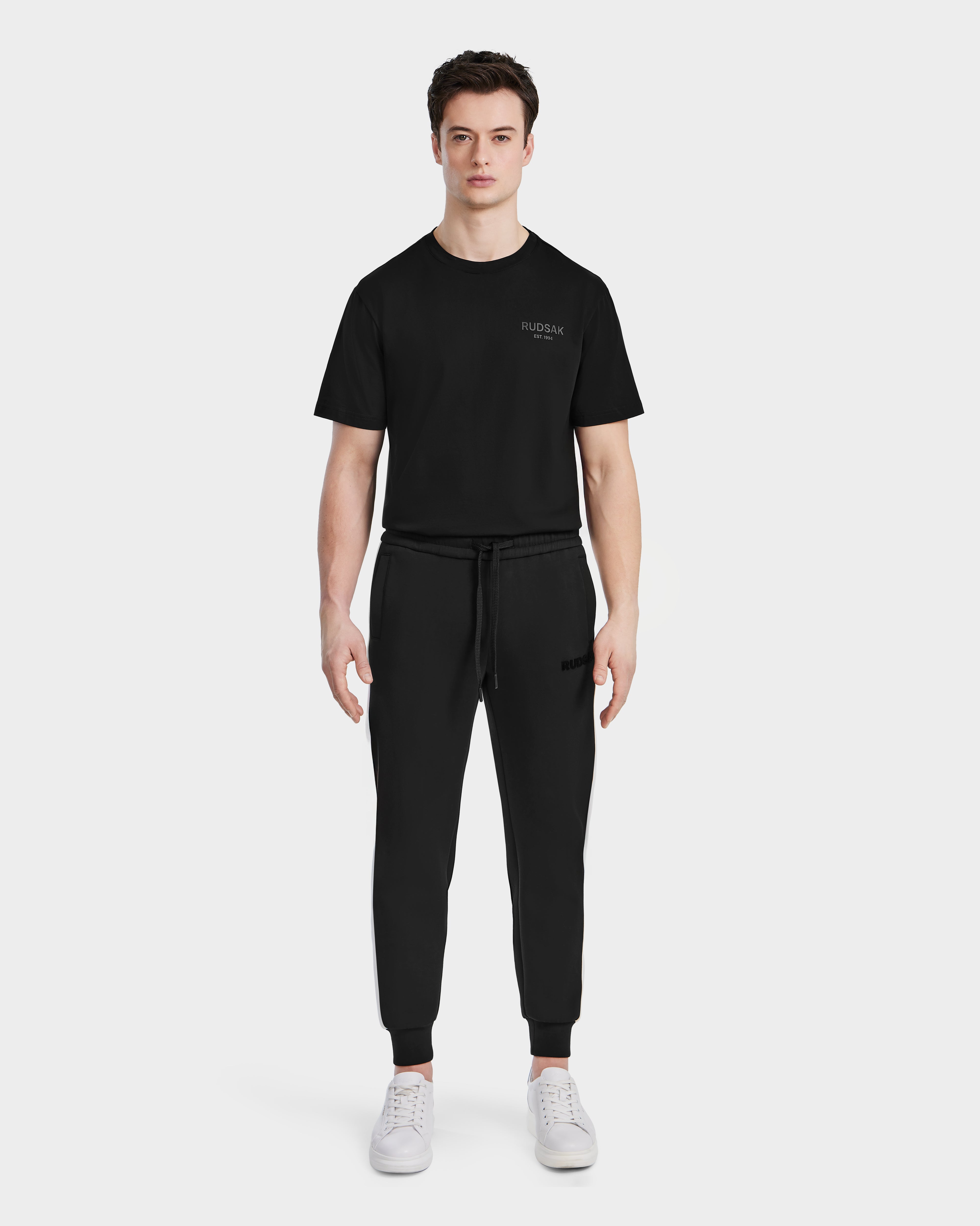 RUDSAK RYLAN Black Men's Joggers - Soft Cotton Blend & Relaxed Fit
