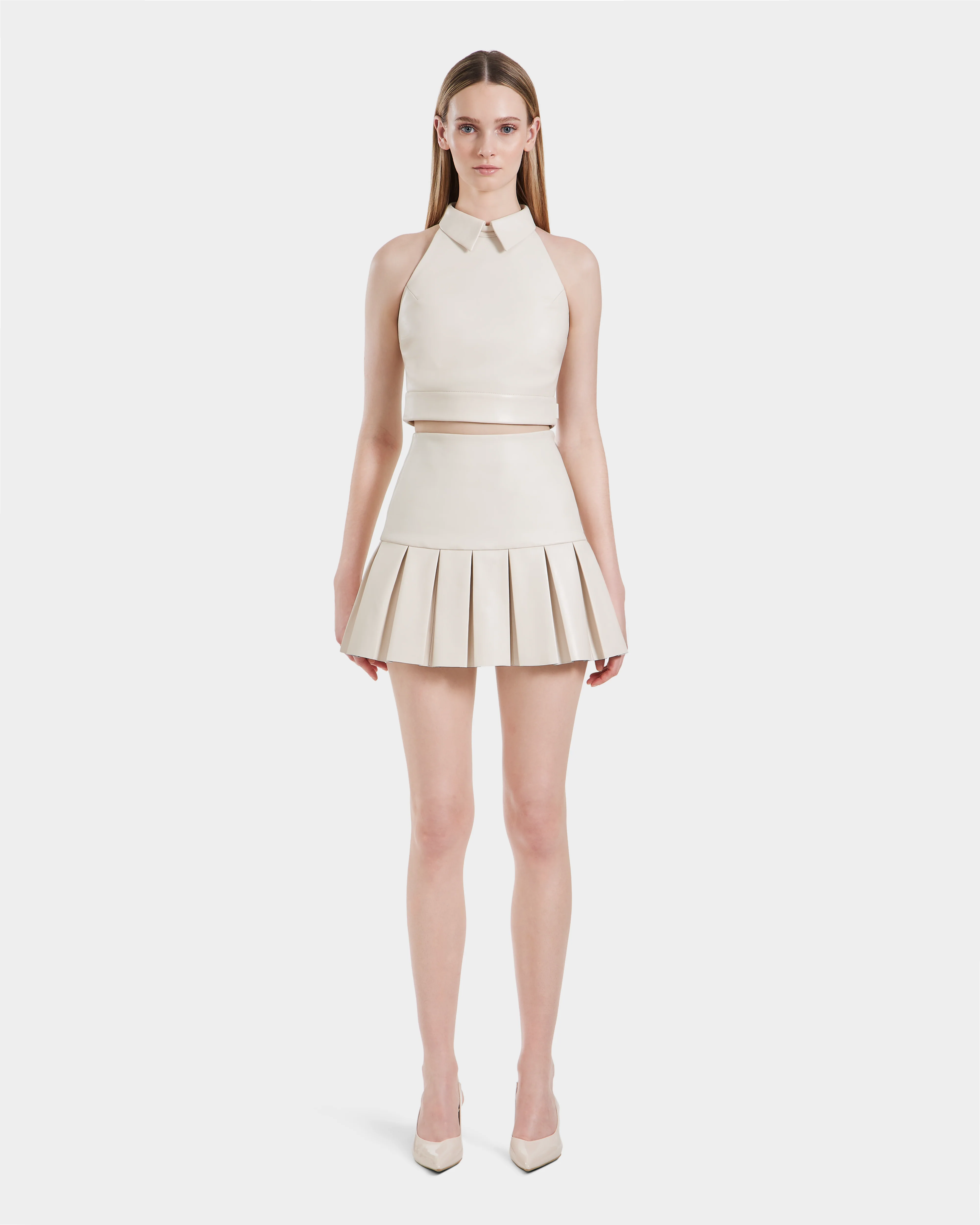 Elevate Style: SOLANGE Women's Luxe Pleated Leather Skirt – Rudsak