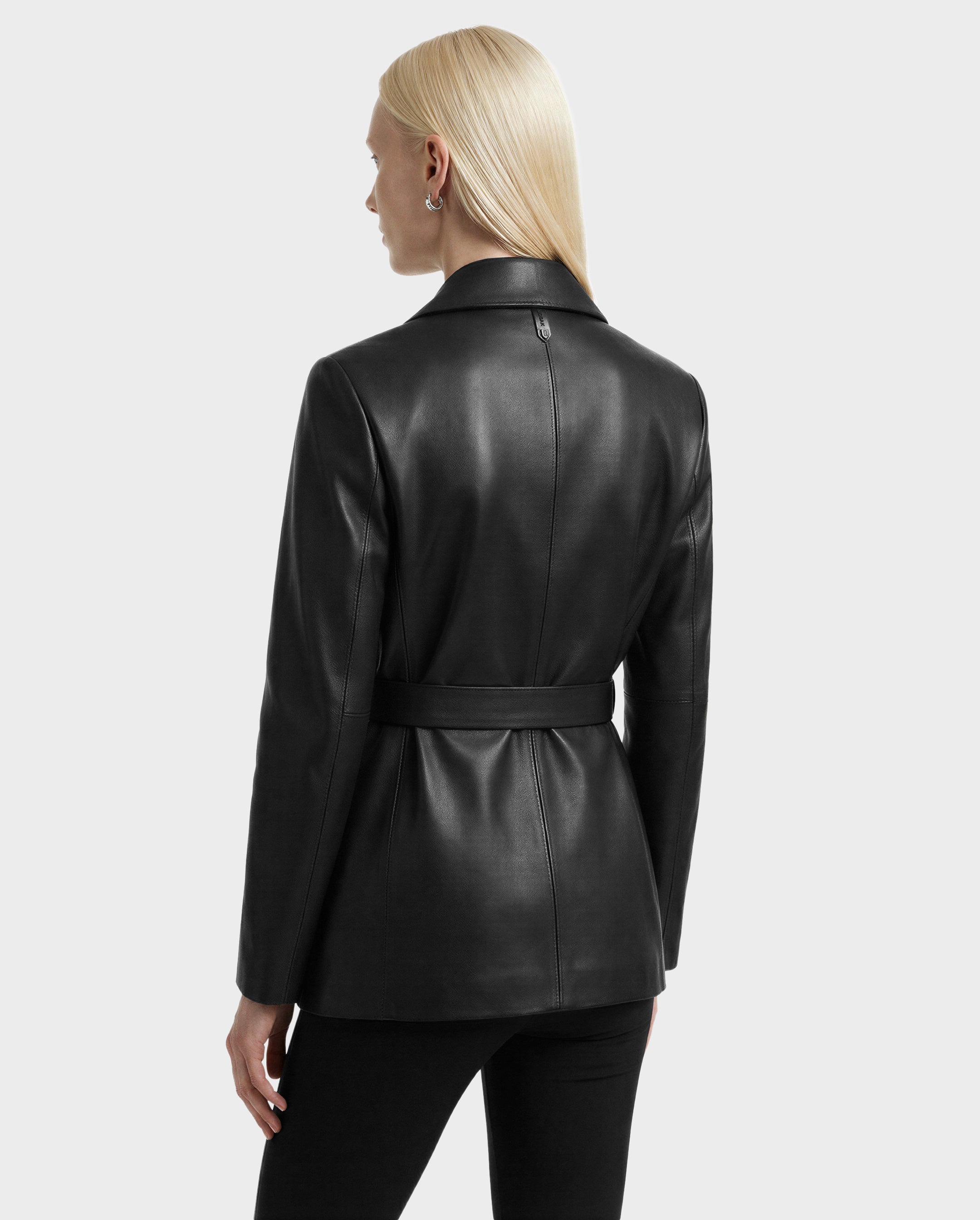 SARCASTIC leather jacket XL サキャスティック　レザー RUDSAK KENDALL Women's Black Leather Blazer Jacket - Sleek & Edgy