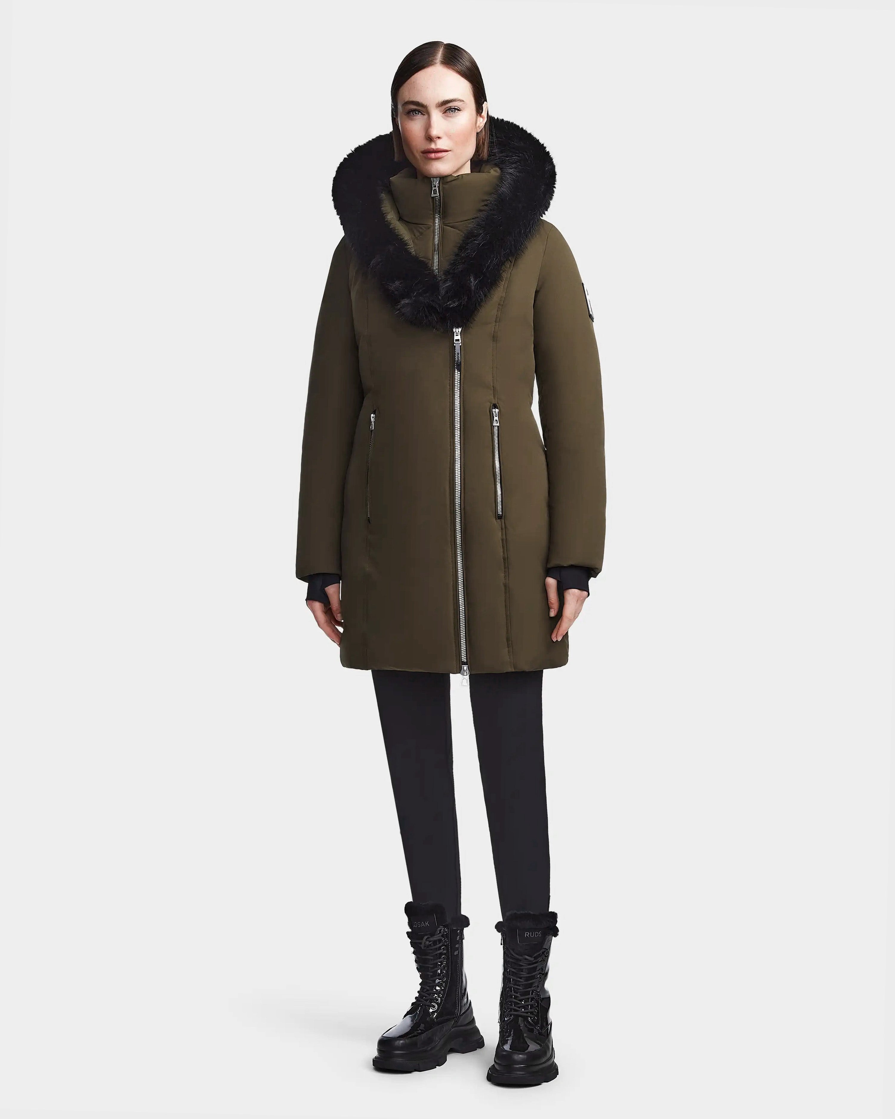 Parka with faux on sale fur trim hood