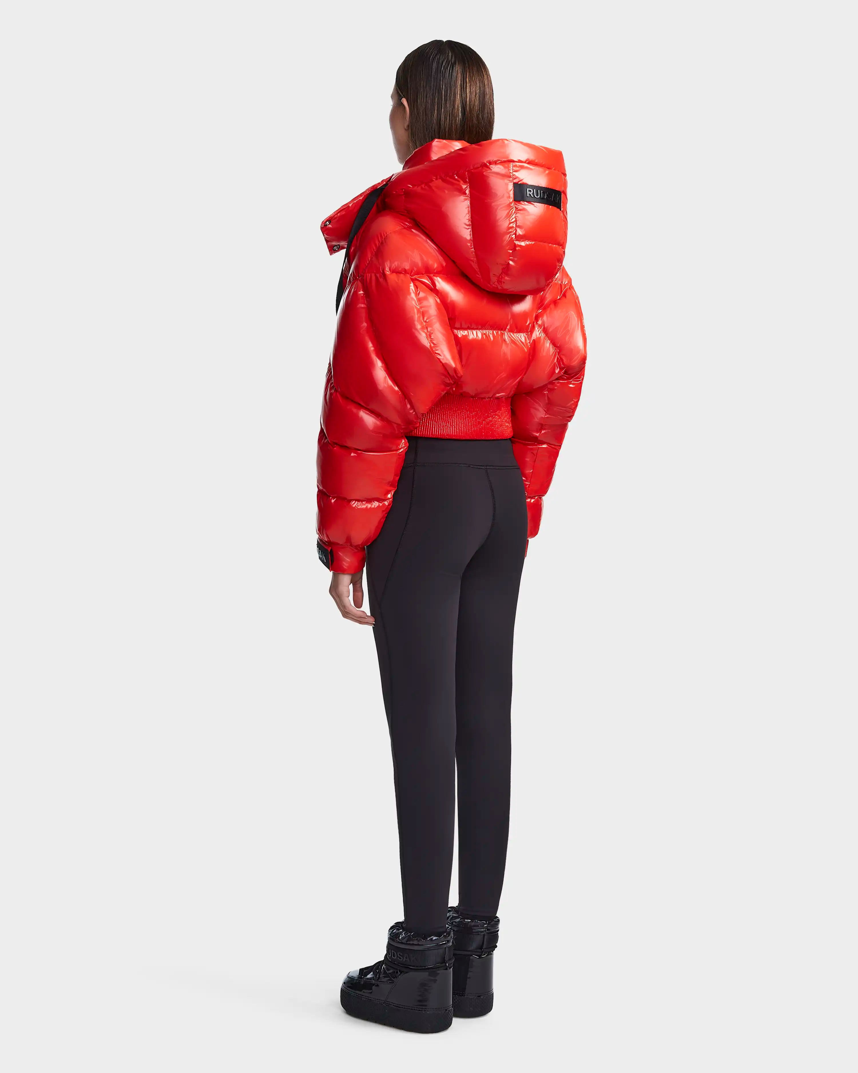 Red shiny hot sale bomber jacket