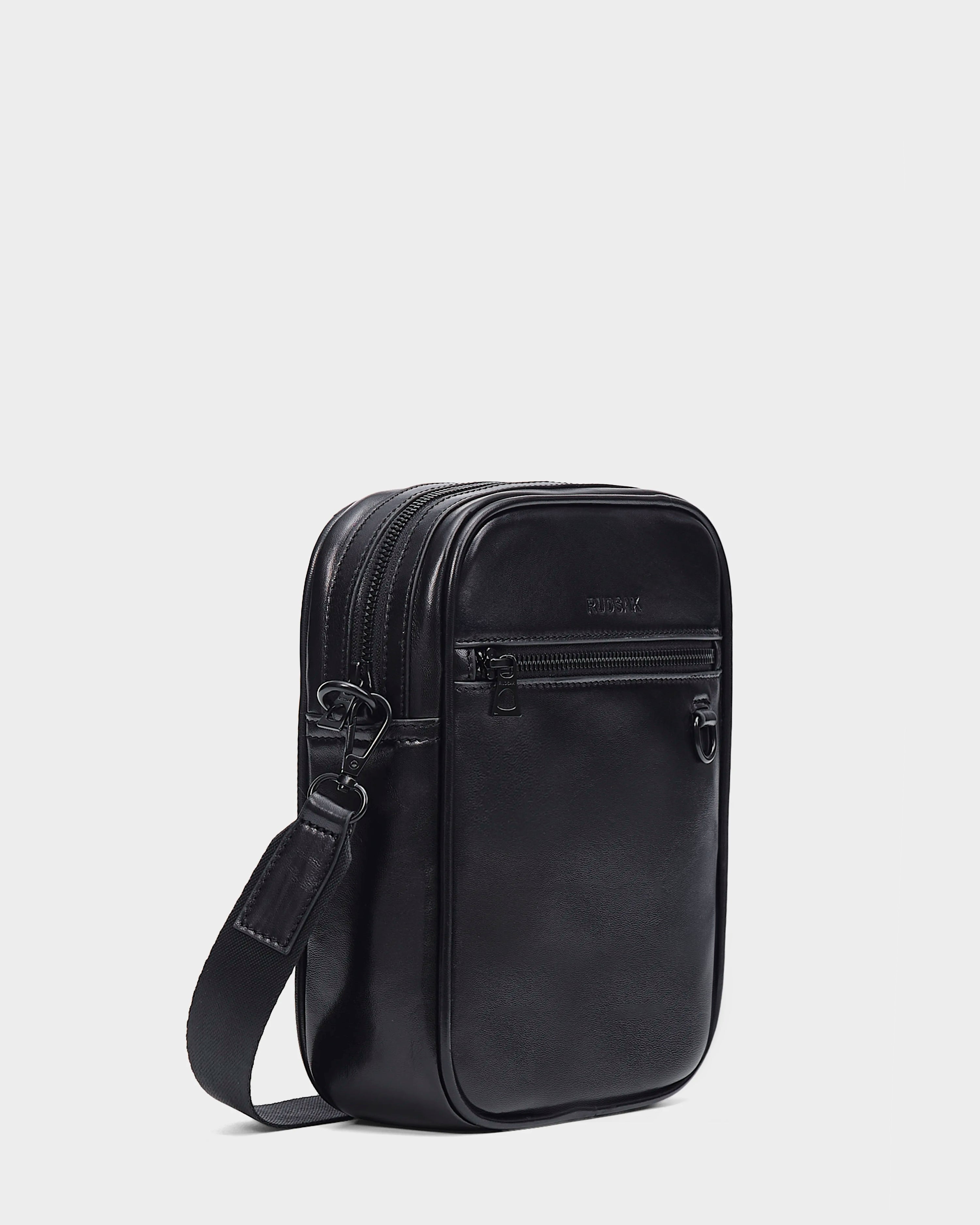 Mens black leather crossbody bag hotsell