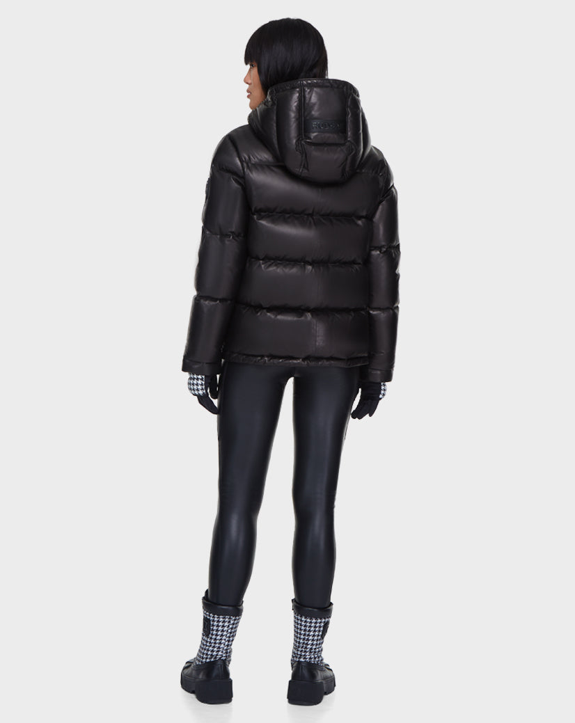 Capuchon Manteau De Cuir Femme Manteau En Cuir Et Duvet Pour