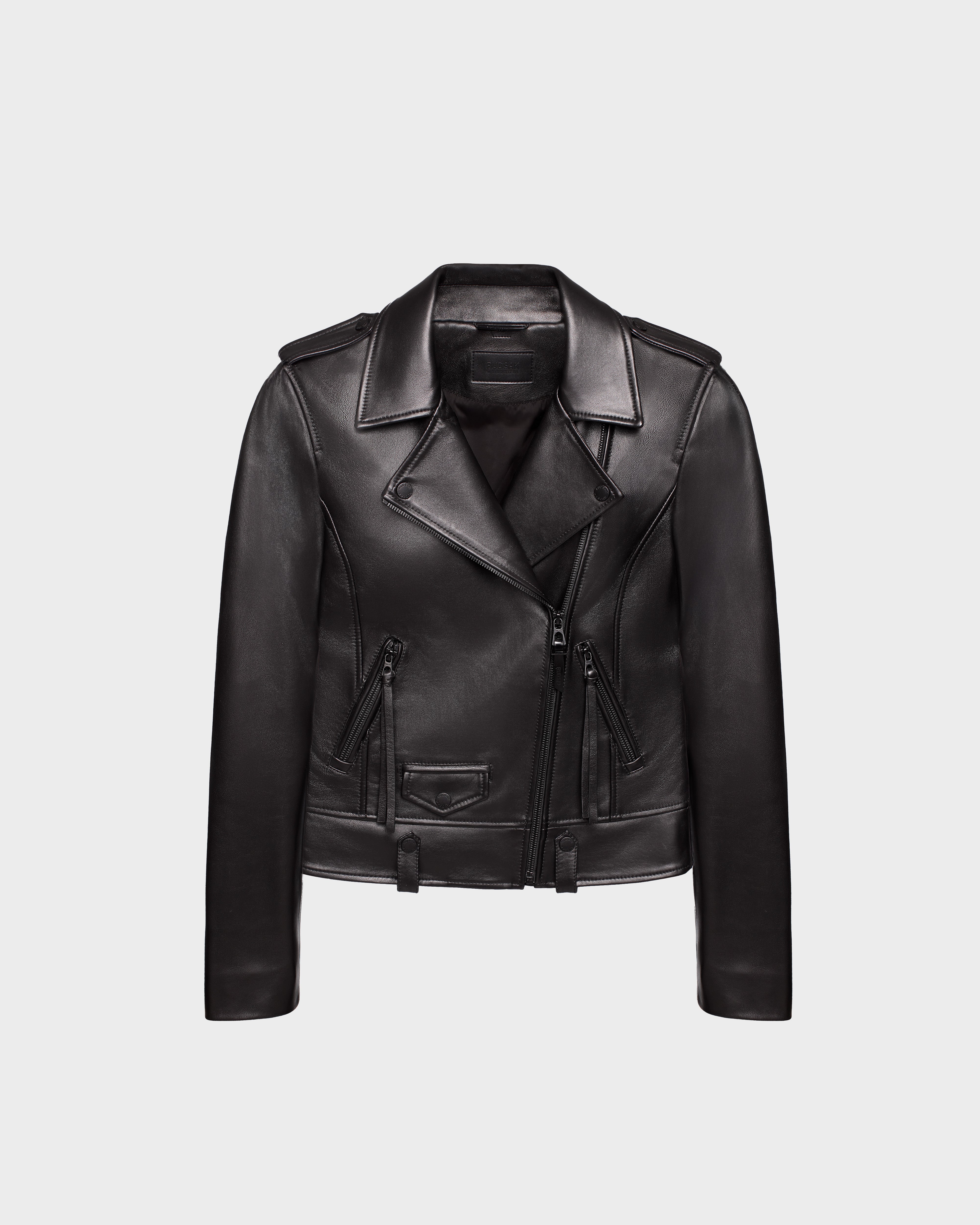 Zara womens leather motorcycle on sale jacket