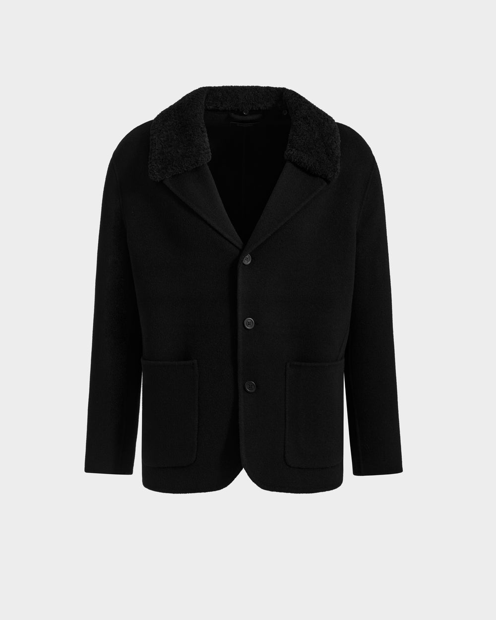 RUDSAK AIDEN Men's Wool-Blend Coat | Removable Shearling Collar