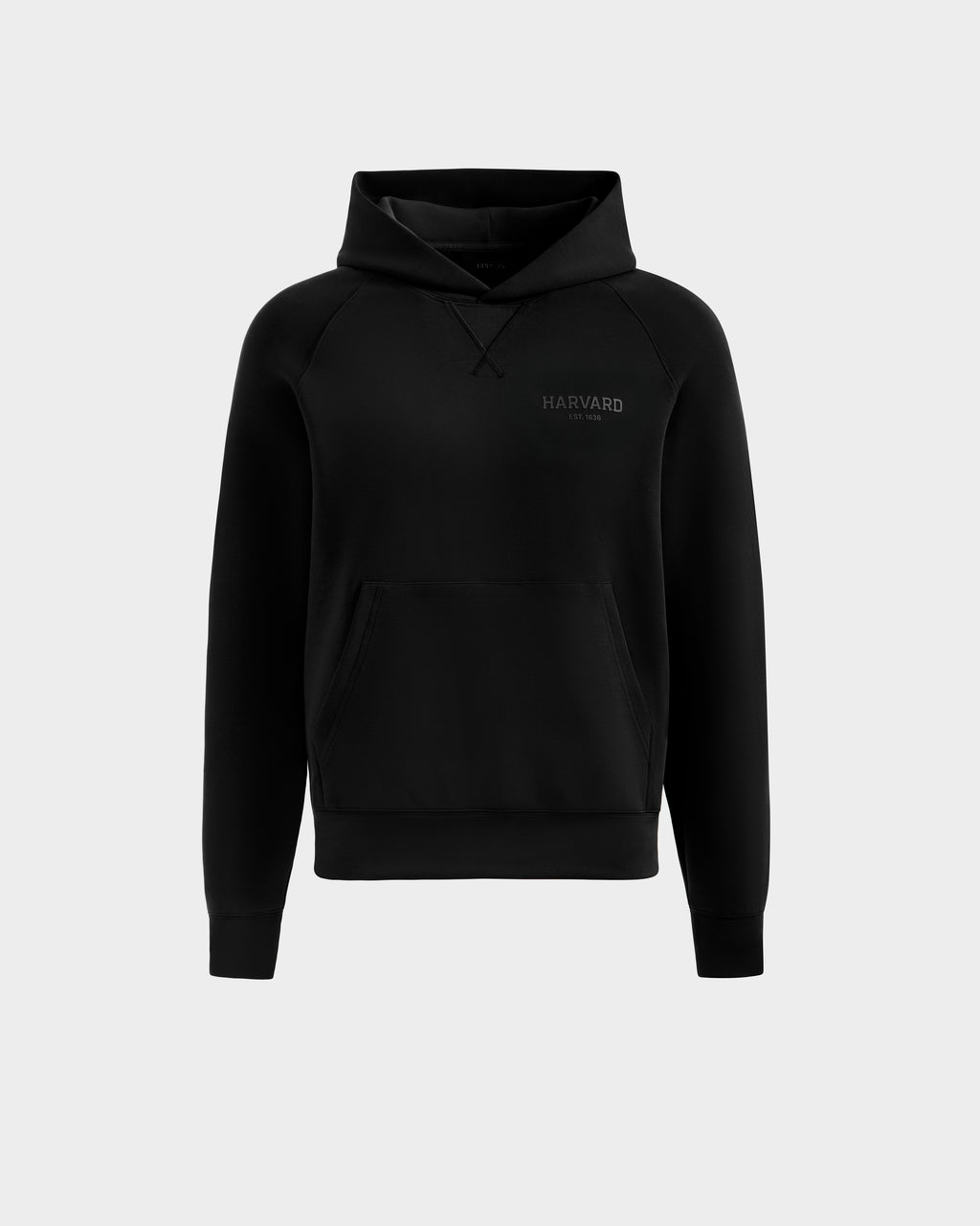 The BARRY HV - H525500 Black by Rudsak is a limited-edition hoodie with long sleeves, a front pocket, and subtle HARVARD on the left chest, shown against a light gray background.