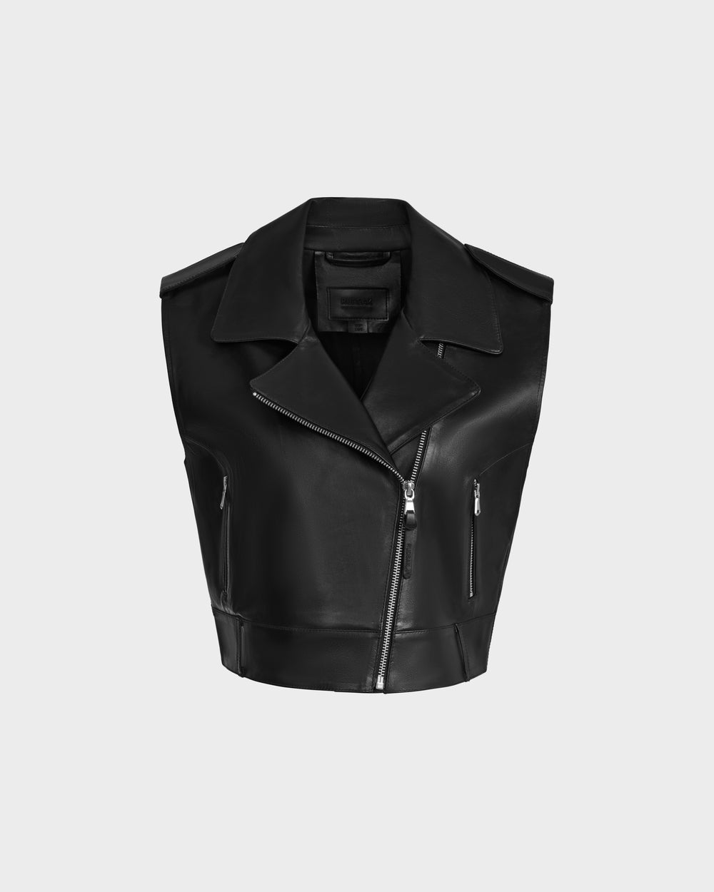 RUDSAK BETTY Black Cropped Leather Vest – Chic Moto Style – Rudsak RUDSAK BETTY Black Cropped Leather Vest – Chic Moto Style – Rudsak