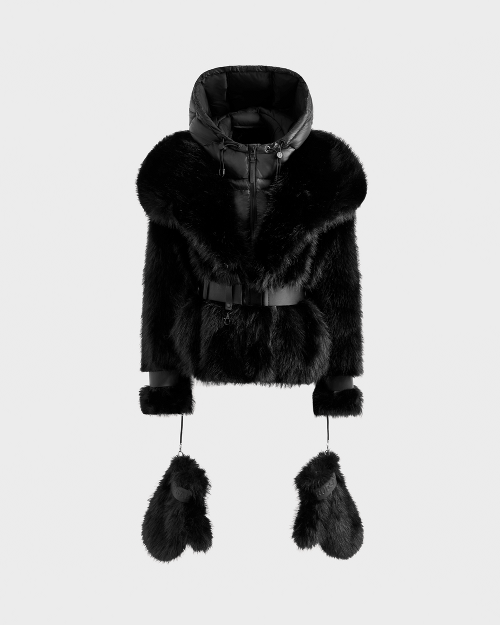 rienda Faux Fur ポケットコーディガン BLK S 新品 rienda | フェイクレザーショートZIPジャケット (ジャケット ) |SHEL