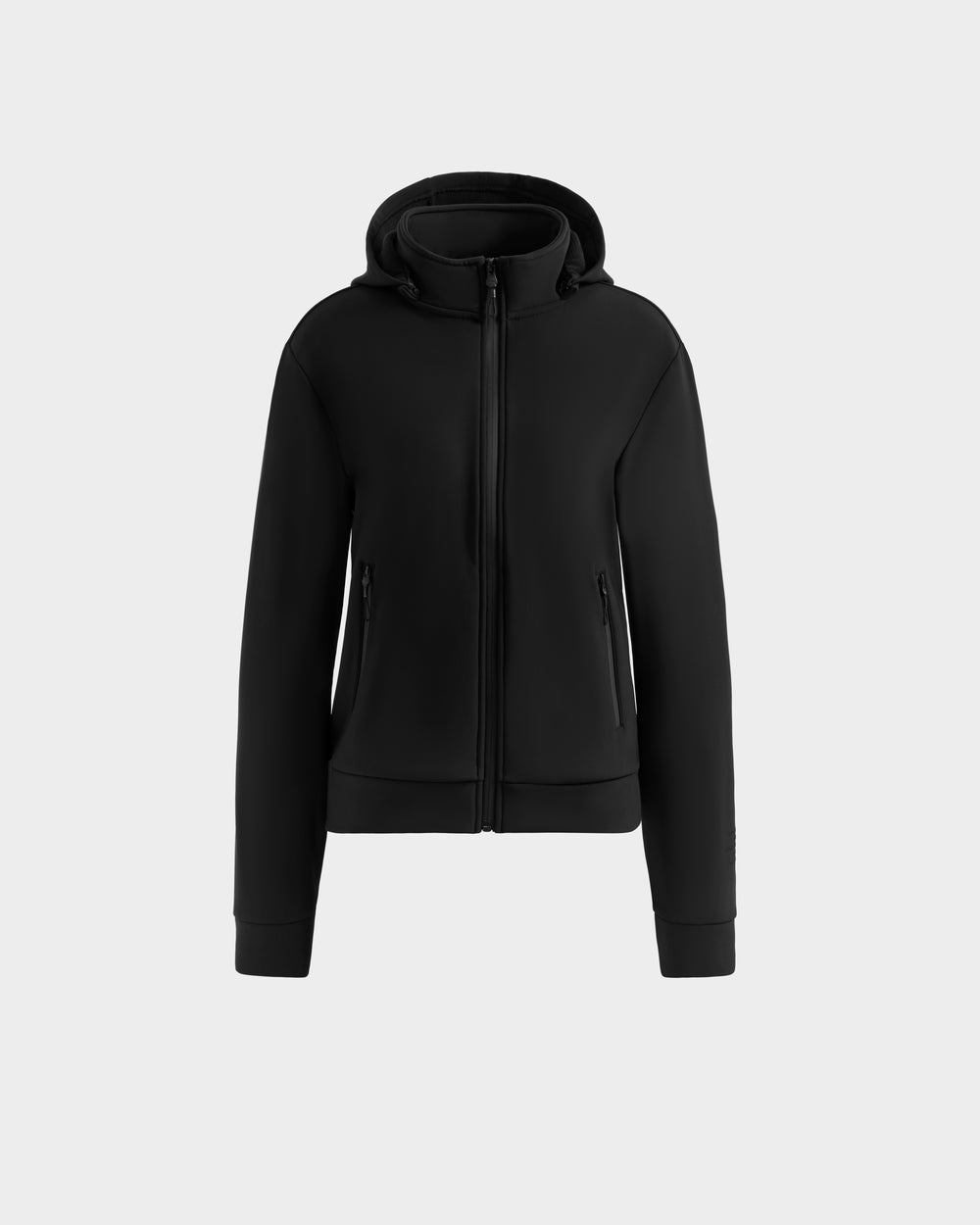 DERIAM Women's Black Sporty Zip-Up Jacket - Lightweight