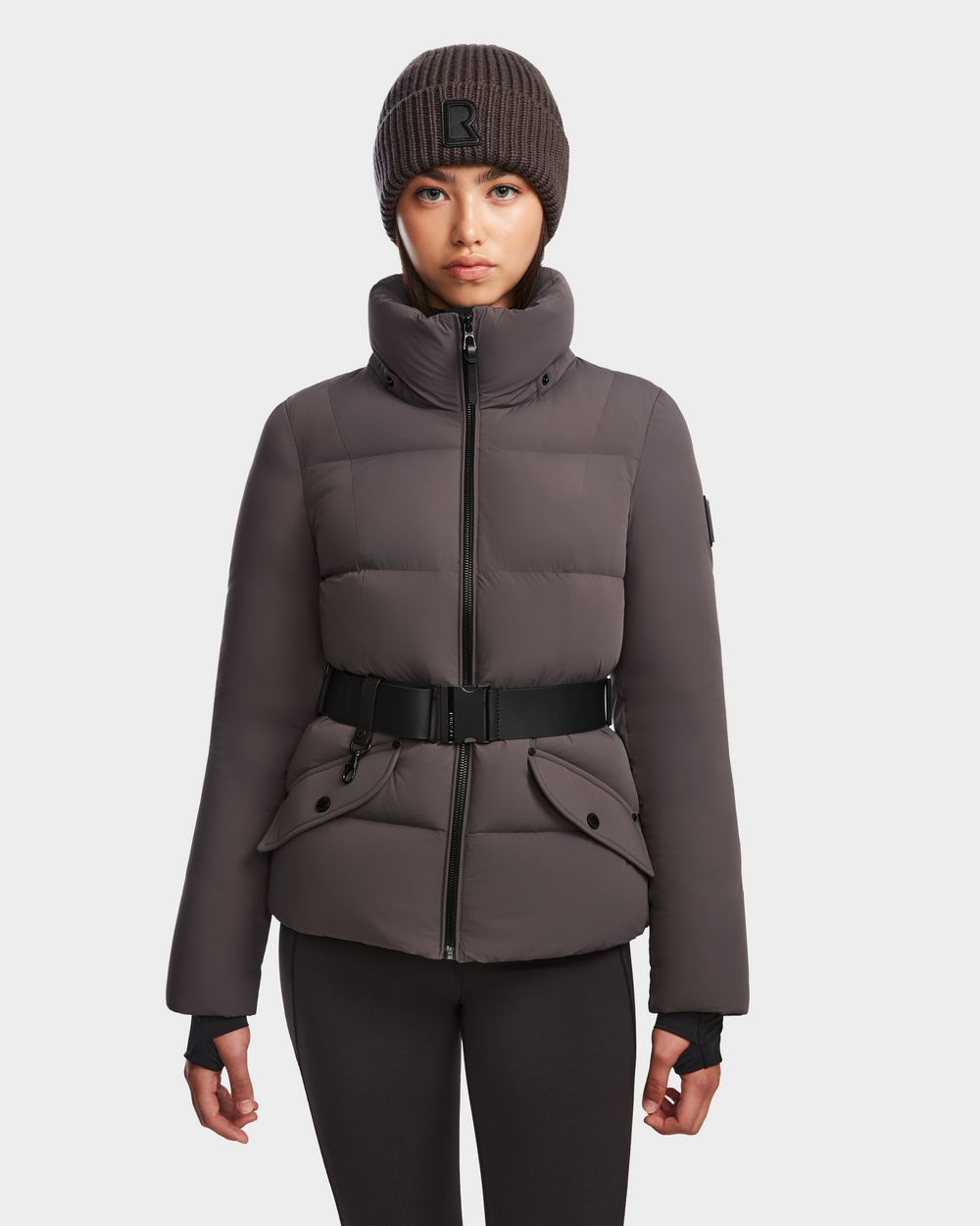 RUDSAK ADELINE Women's Grey Quilted Down Puffer – Winter Warmth