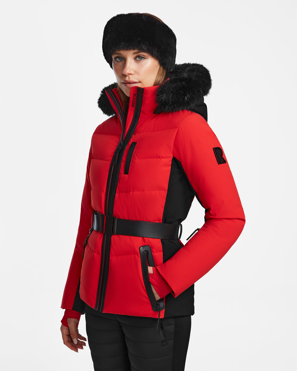 RUDSAK ALAIA Flame Red Quilted Ski Jacket Style Performance