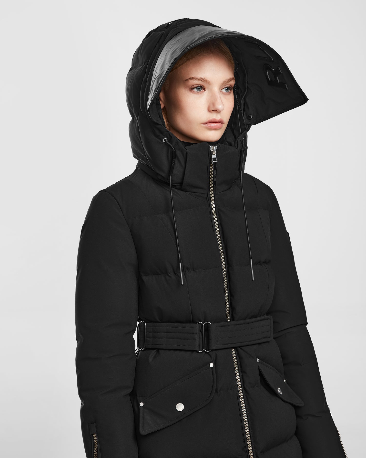 RUD-8125006 LINA BLACK PUFFER BELT JACKET