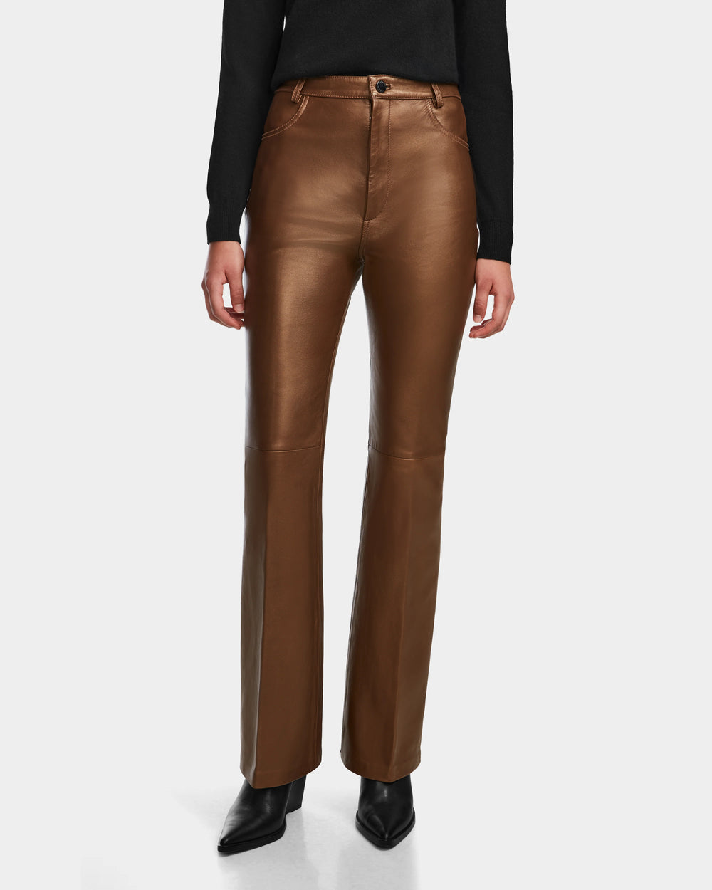 CARISSA Flare Leather Pants | Women's Antique Bronze RUDSAK – Rudsak