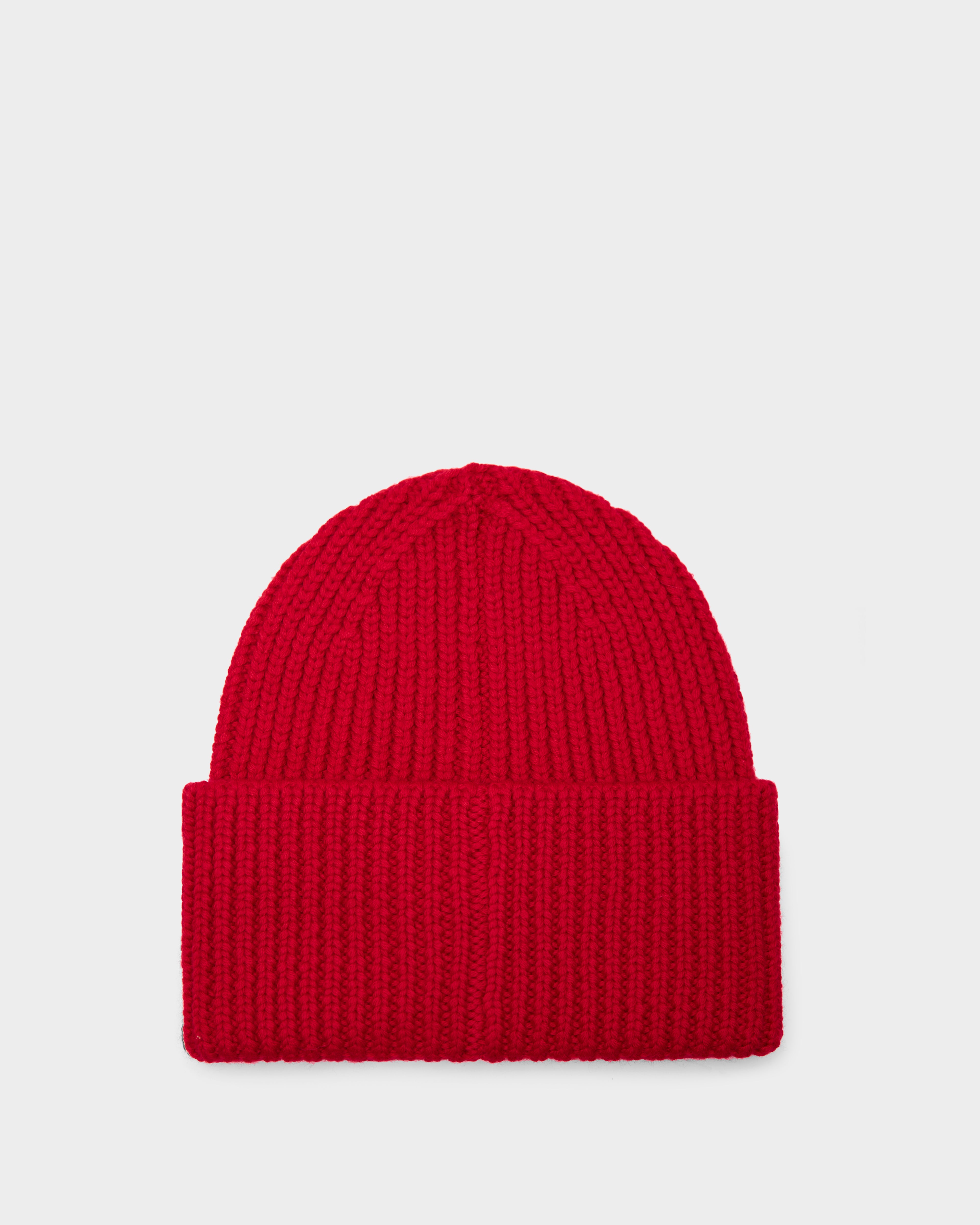 A COLIN - 9424518 Flame Red beanie by Rudsak, crafted from soft merino wool, is displayed on a white background.