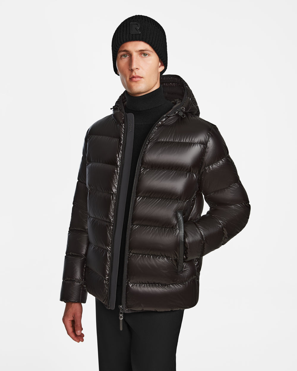 Doudoune A Capuche Doublehood Noir/Blanc - 01DELTA-BLACK