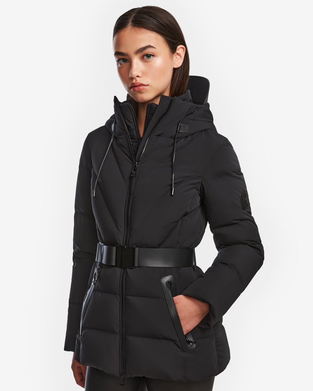 ENZAH Women's Black Down Puffer Warmth Tailored Style – Rudsak