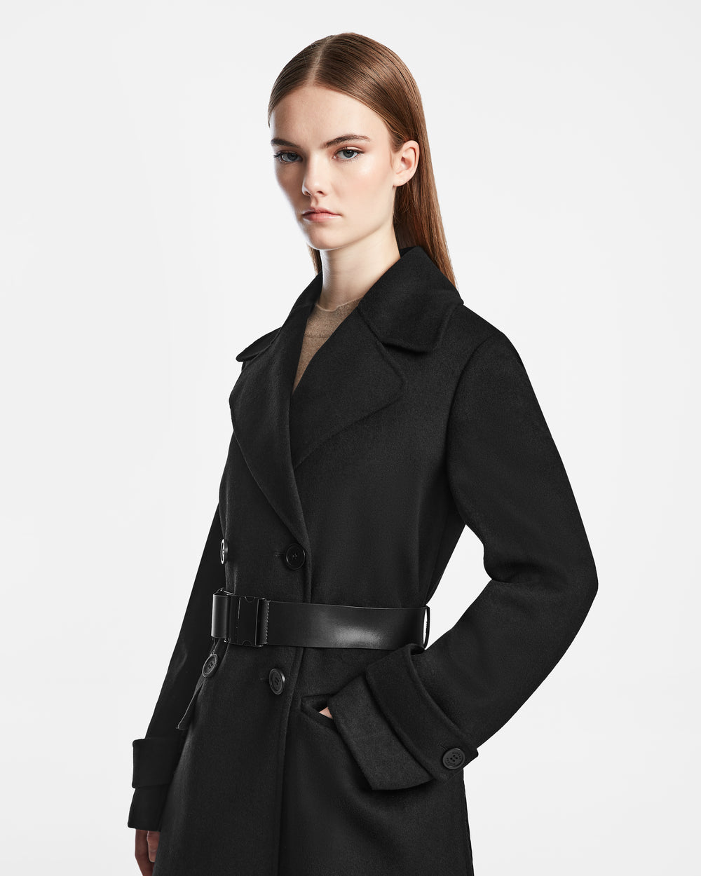 Black Coat Reiss Wool Coat Sale Reiss Wool-Blend Longline Double