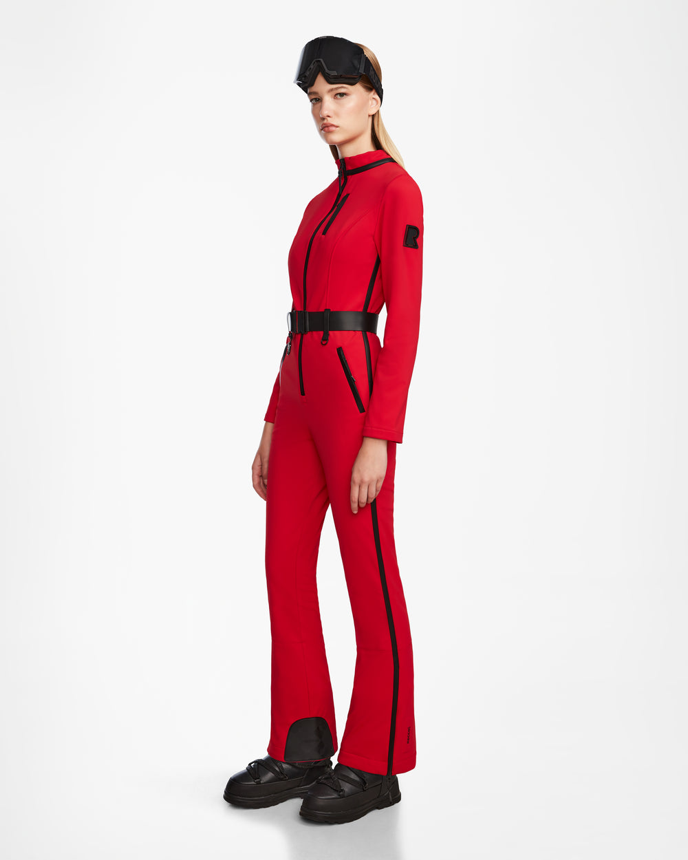 one piece salomon ski suits RUDSAK JOSIE Flame Red Women's Performance One-Piece Ski Suit – Rudsak