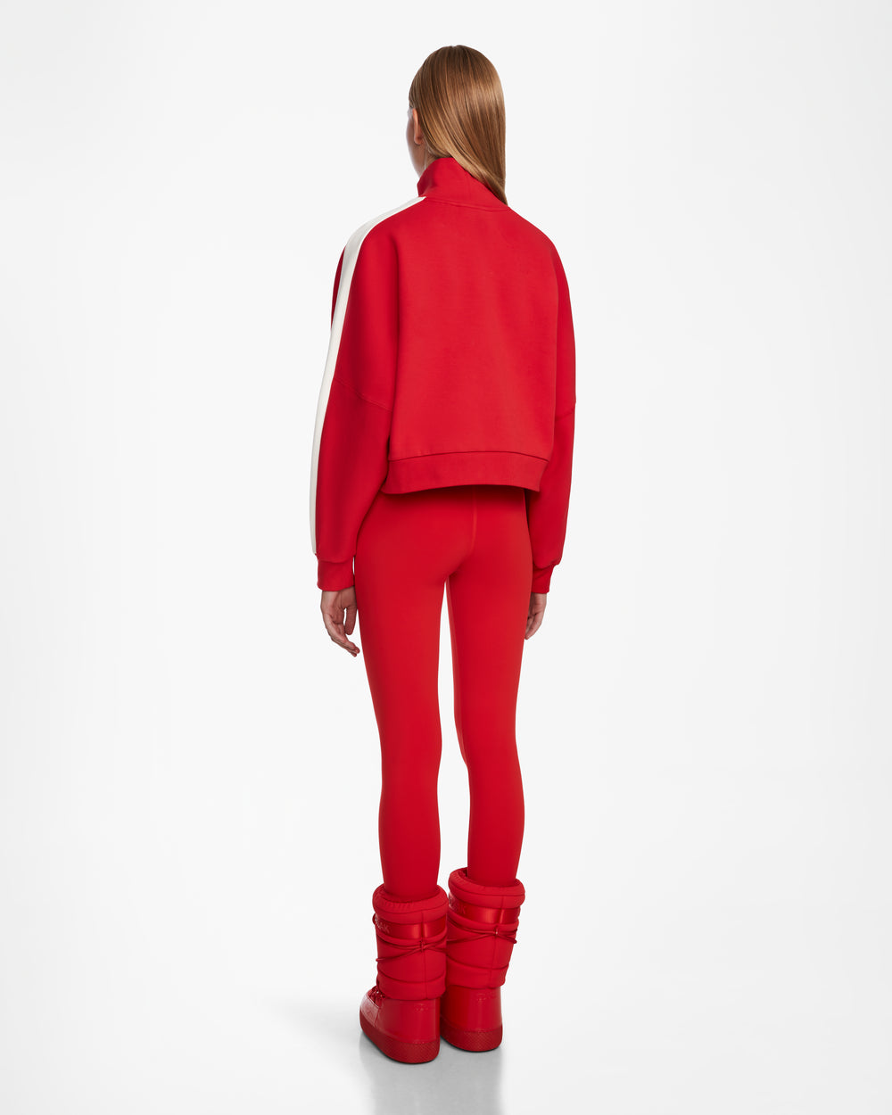 RUDSAK KELLIE Women's Flame Red Mock Neck Scuba Top - Casual Style