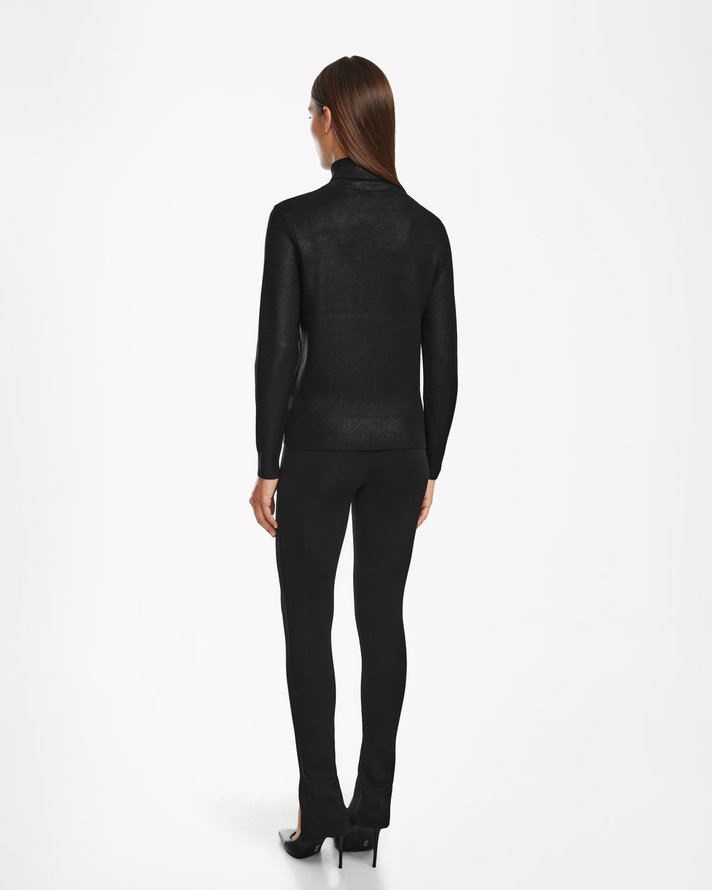 RUDSAK LIZA Women's Wool Cashmere Turtleneck | Metallic Black – Rudsak