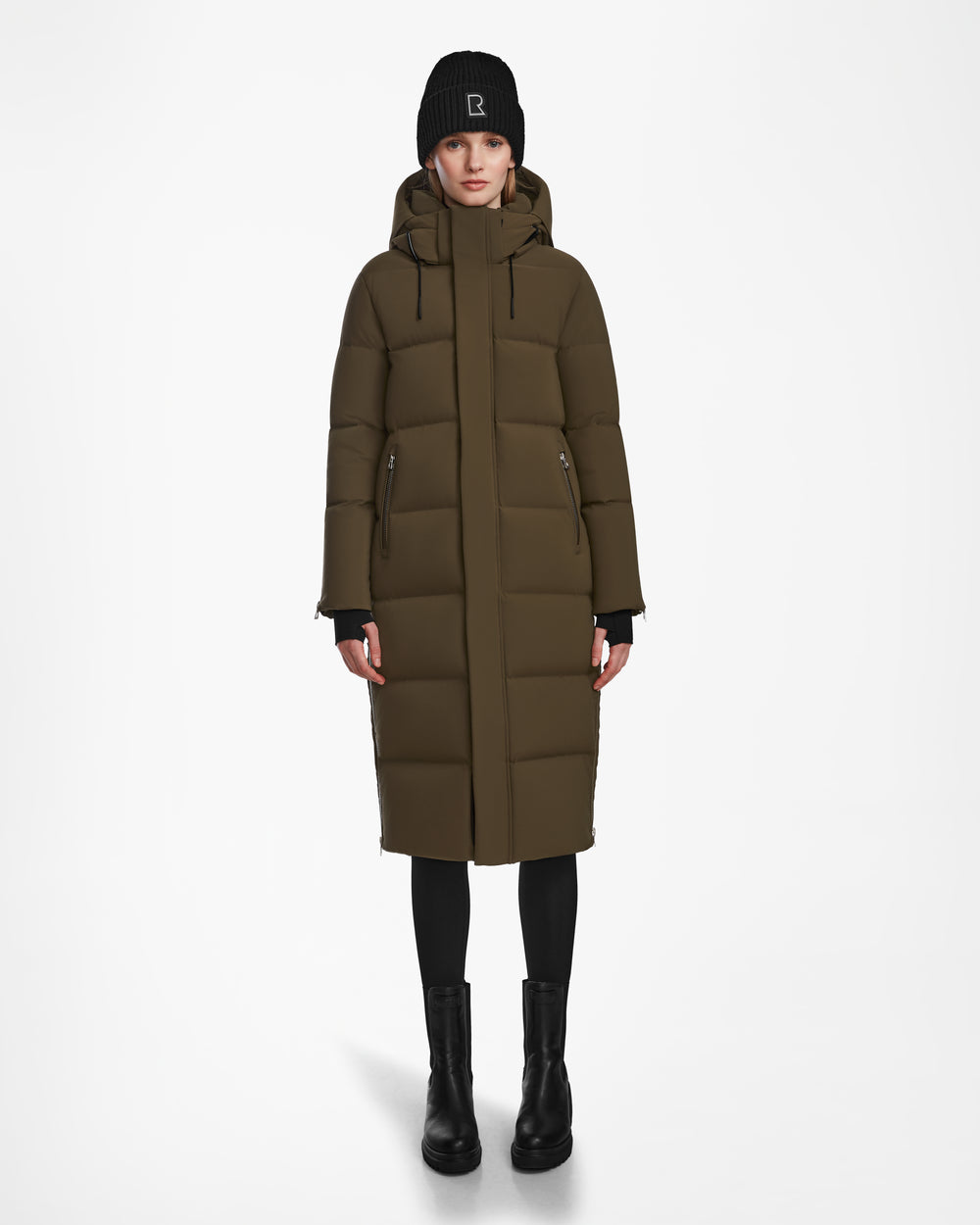 Long Puffer Puffer Jacket Lady Hooded Long Puffer Coat Jacket