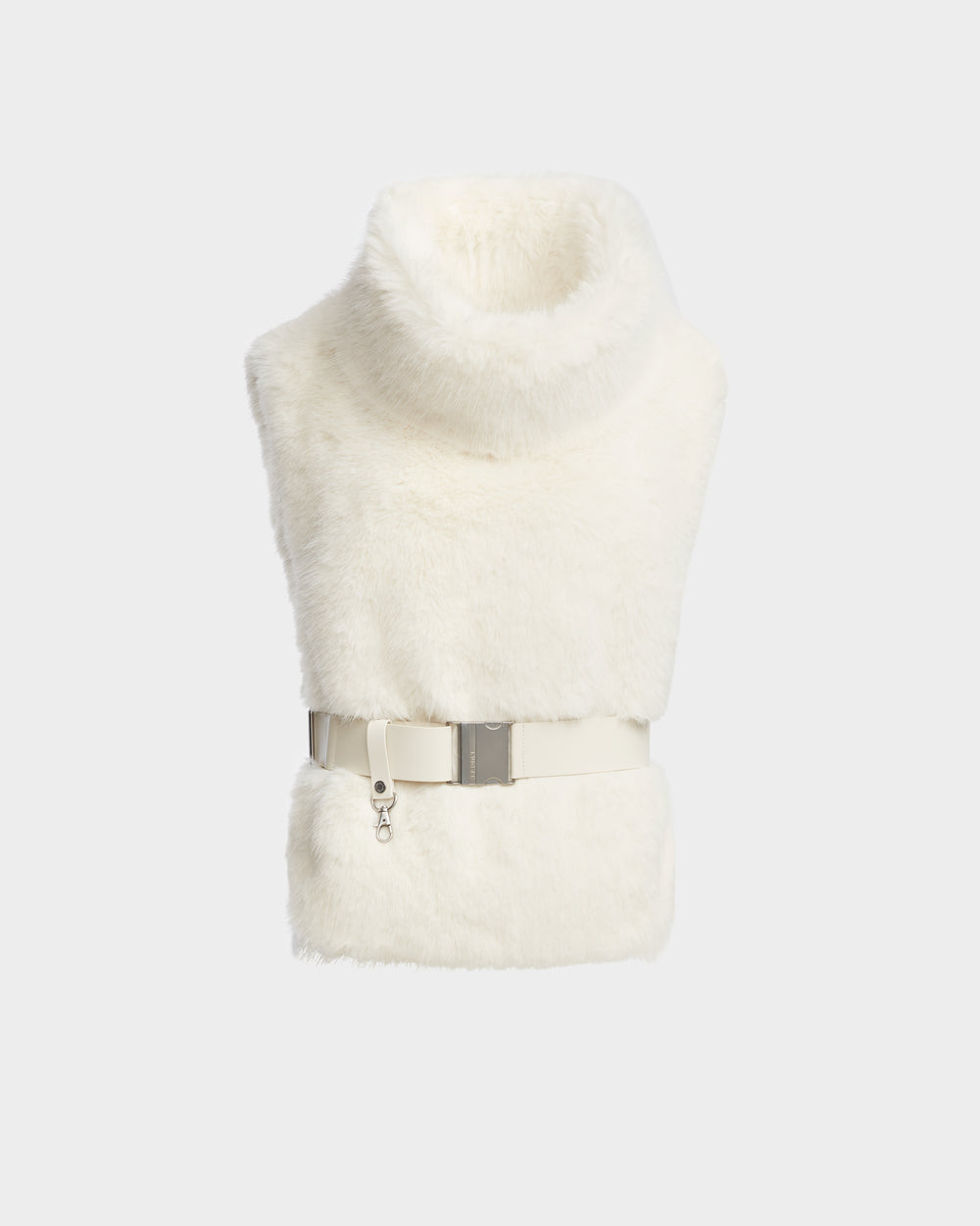 MAULIN Chic Faux Fur Vest | Luxe Warmth & Vegan Leather Detail