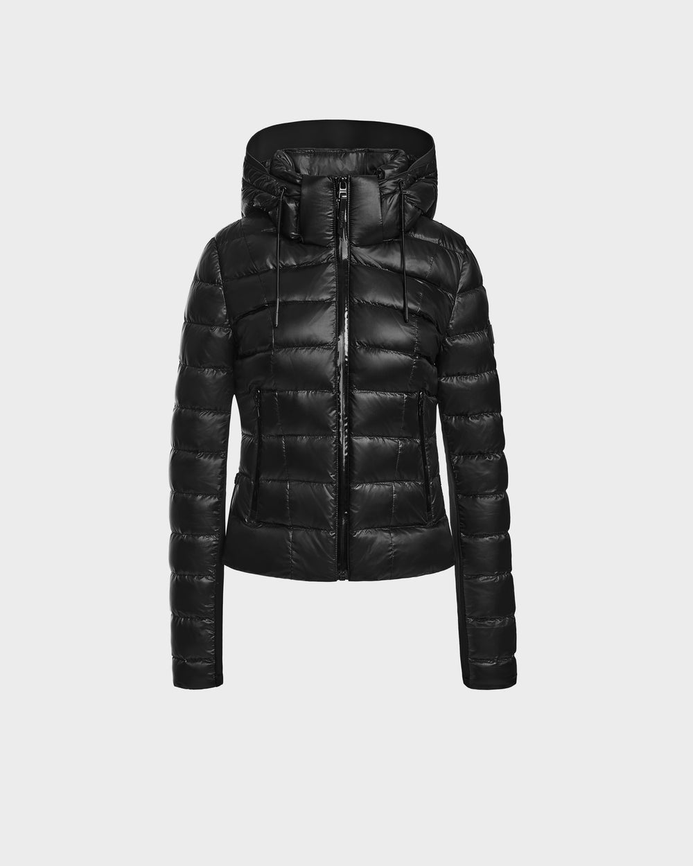 Down Jacket With Womens Black Fitted Puffer Jacket Women's