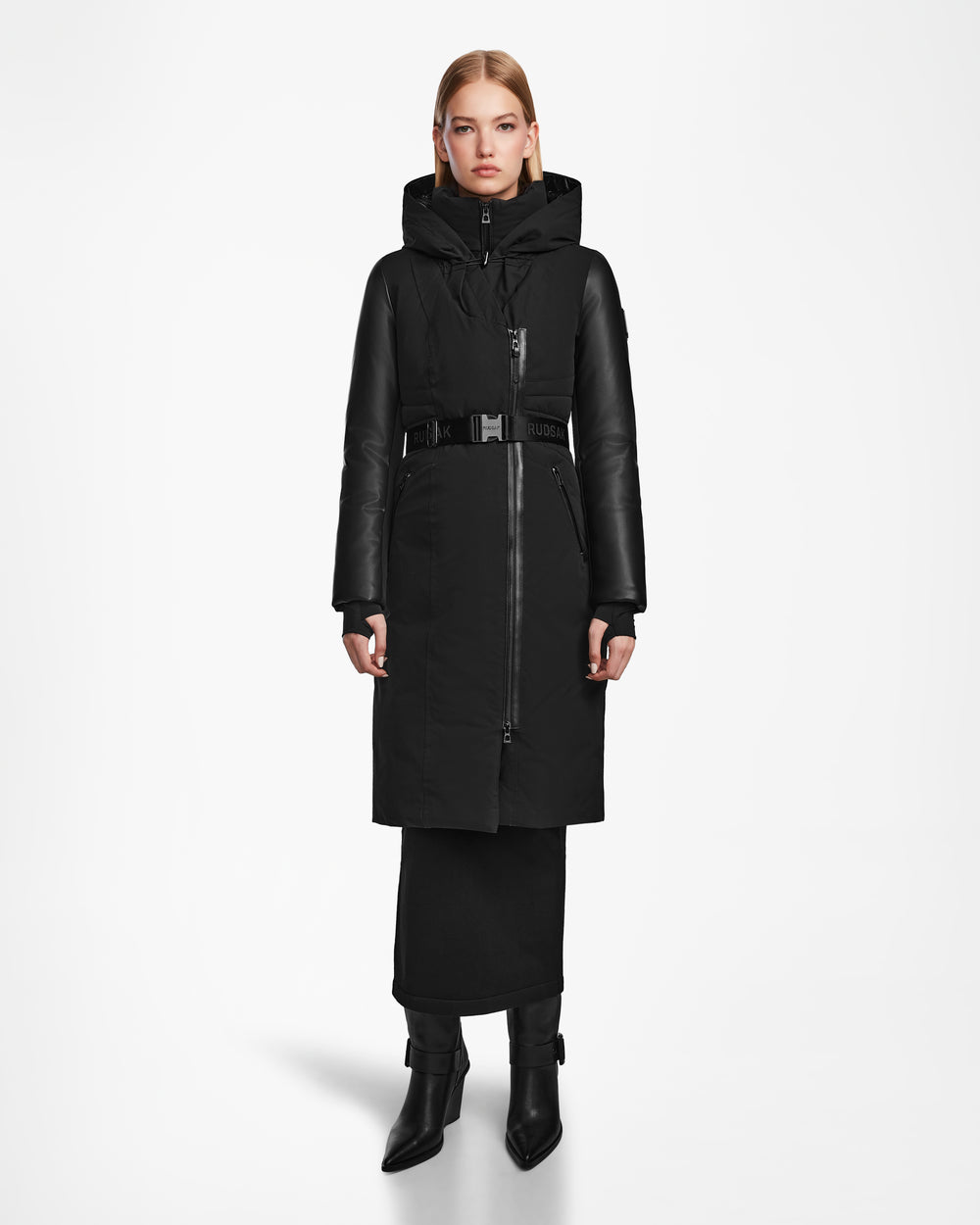 RUDSAK MISALA Black Women's Long Maxi Down Coat - Warm & Recycled RUDSAK MISALA Black Women's Long Maxi Down Coat - Warm & Recycled
