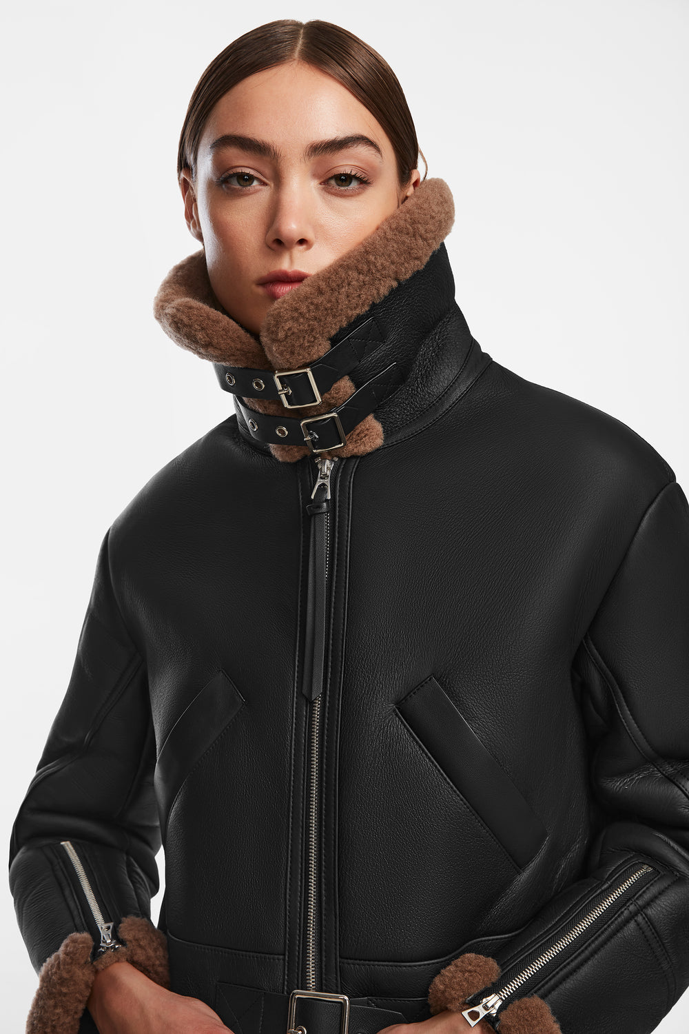 Fur Jacket Womens Leather Coats Canada Woodpecker Woody Bomber - Main Image