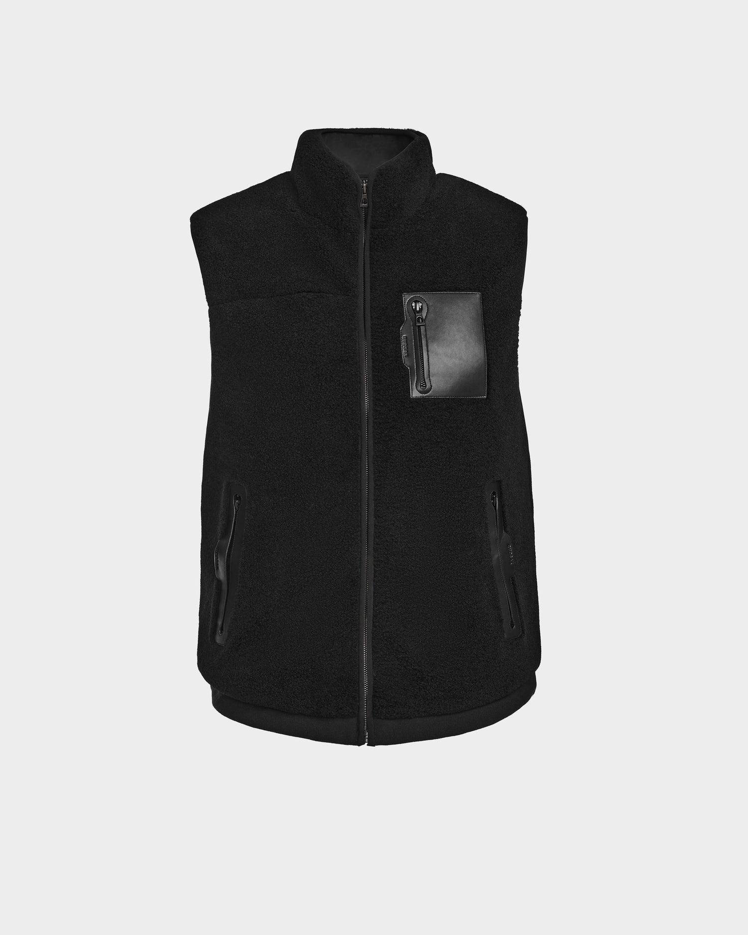 The Rudsak RUMMY - U524502 Black M vest is a cozy unisex zip-up made from warm polar fleece.
