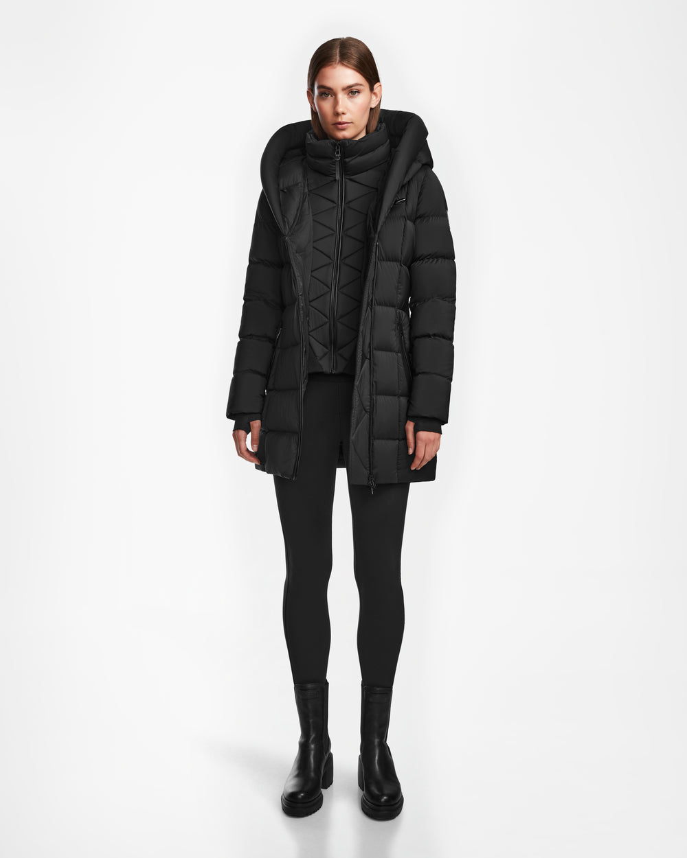 Jacket Doudoune Femme Noir Mat Doudoune Femme Noire Capuche Lili