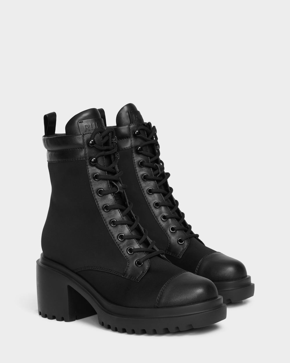 Black Ankle Lace Up Boots With Heel Women's Ankle Boot With