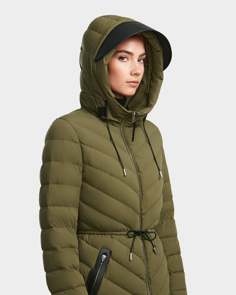 FRANCINE Women's Loden Green Quilted Down Puffer Jacket – Rudsak
