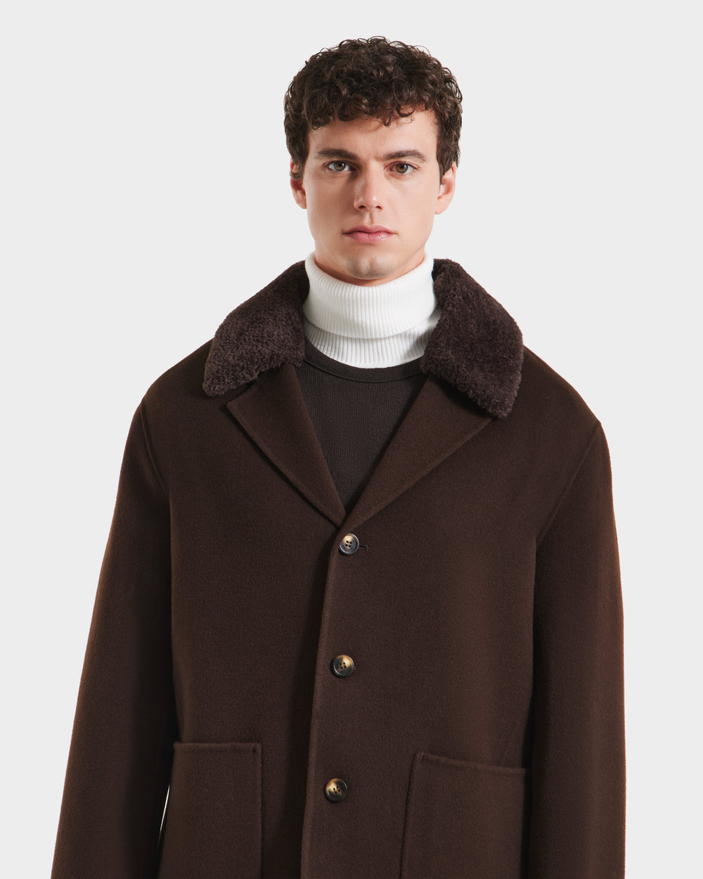 RUDSAK AIDEN Men's Wool-Blend Coat | Removable Faux Shearling – Rudsak