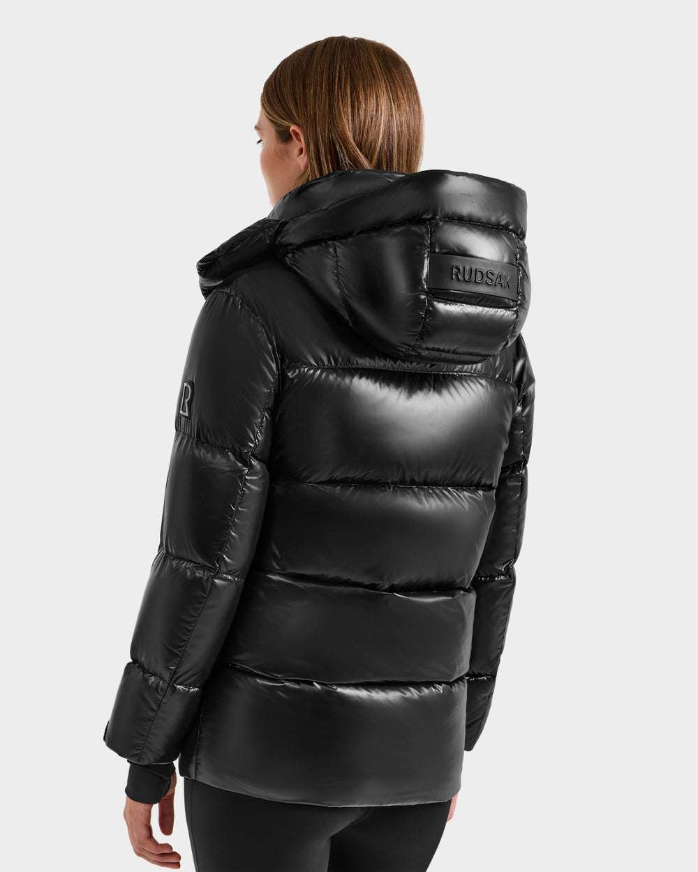 RUDSAK Alessandra S-S Black Glossy Down Puffer | Women's Warm Coat